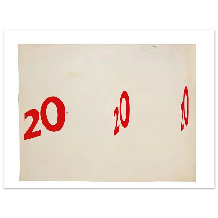 Edward Ruscha - 20 20 20 1962  75x100 cm / 30x40inches Fine Art Poster