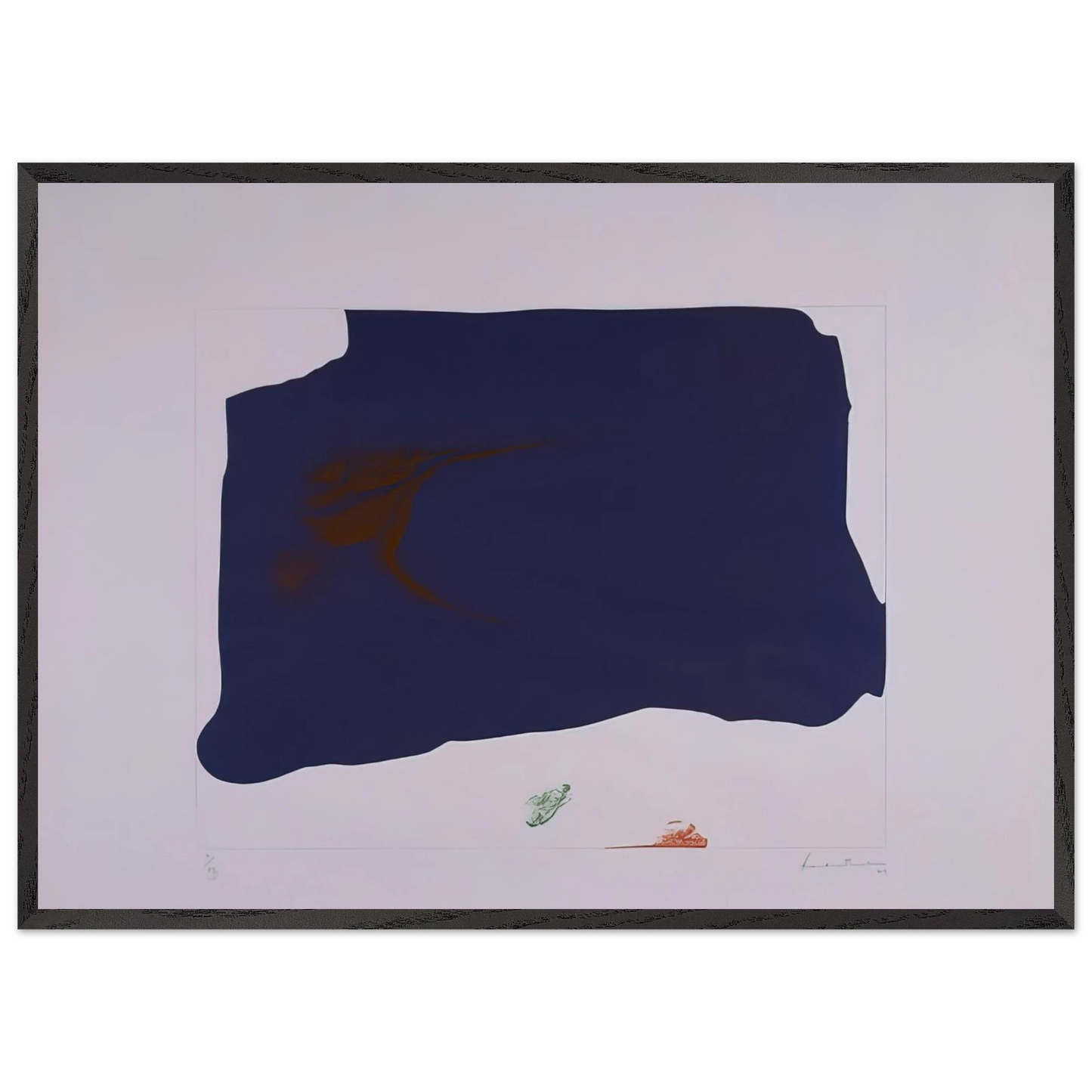 Helen Frankenthaler - Variation II on Mauve Corner - 1969 Wall art - 27x35 cm / 11x14 inches - Premium Wooden Framed Poster With Fine Art Paper-canvas - White frame