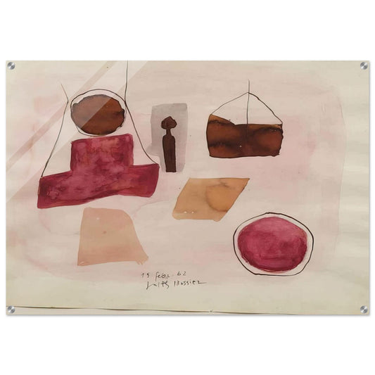 15.Febr.62 - 1962 - Julius Bissier Acrylic Print - 70x100 cm / 28x40″ inches | Julius Bissier Wall Art | Julius Bissier Prints