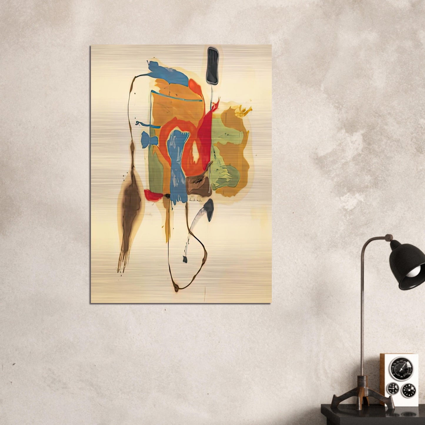 Blue Form in a Scene, 1961- - Helen Frankenthaler Brushed Aluminum Print - 70x100 cm / 28x40 inches | Helen Frankenthaler Aluminum Print | Helen Frankenthaler Prints