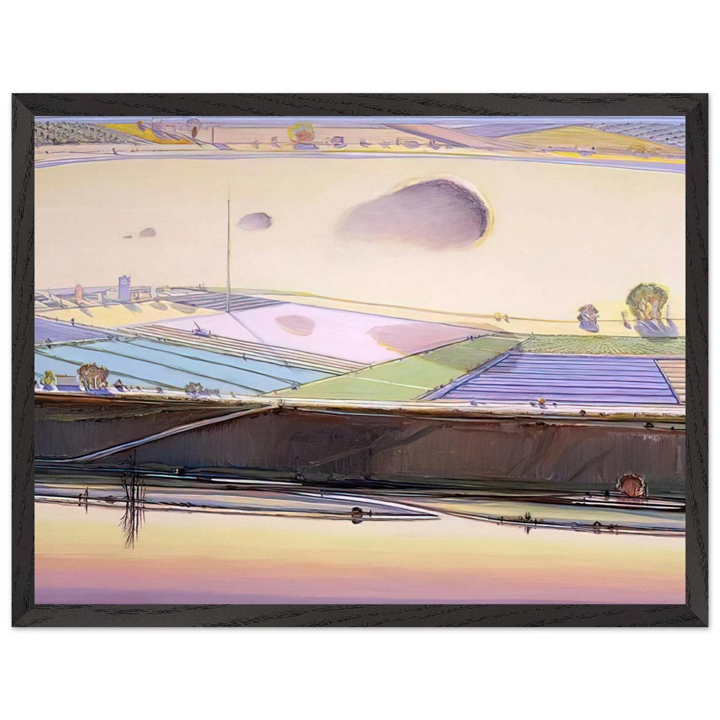 Wayne Thiebaud - River Cloud - 2002 Wall Art - 30x40 cm / 12x16 inches - Fine Art Poster - -