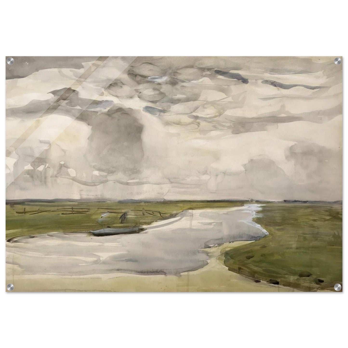 Meandering Landscape with River - Piet Mondrian Acrylic Print - 70x100 cm / 28x40″ inches | Piet Mondrian Wall Art | Piet Mondrian Prints