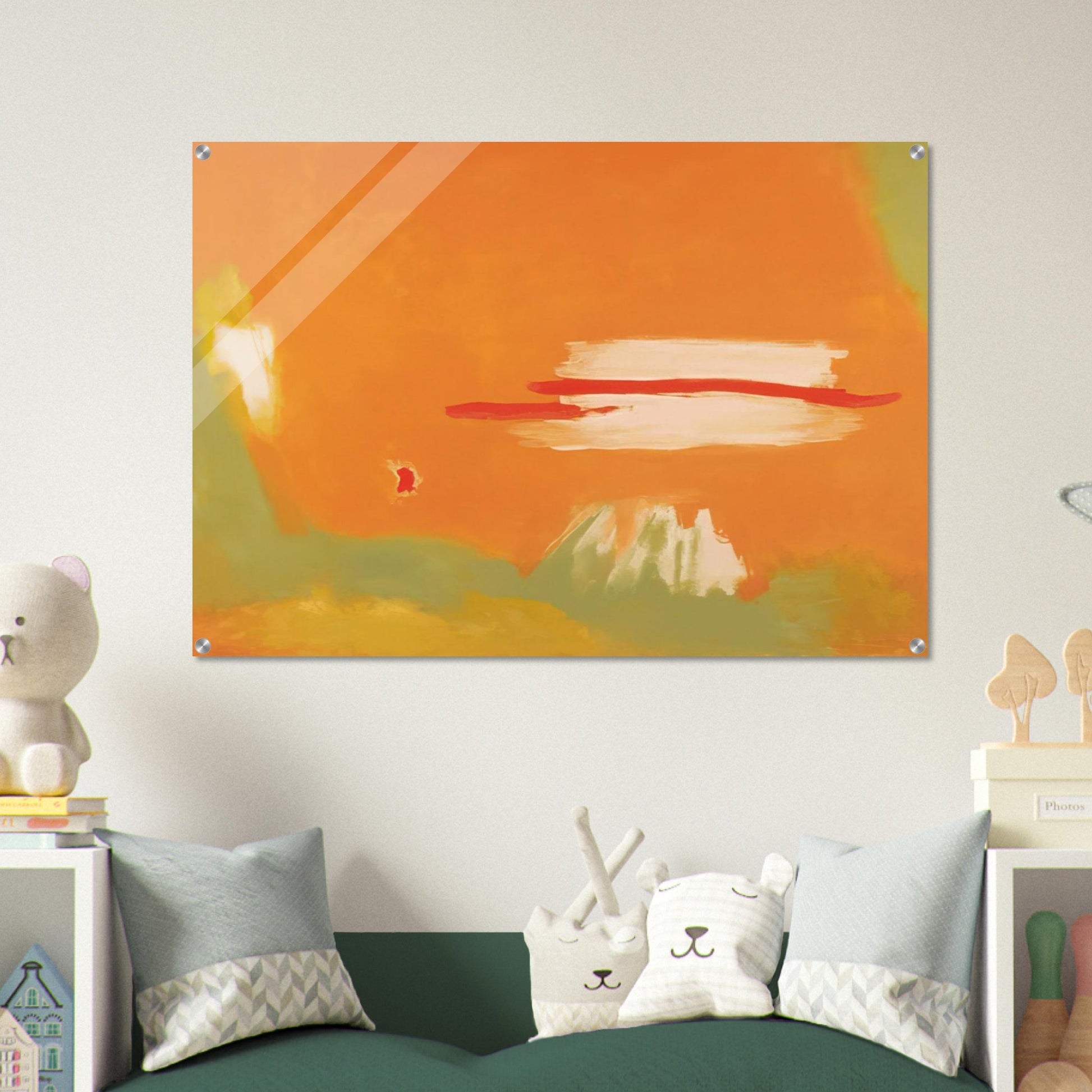 RED ACROSS 1996 - Esteban Vicente Acrylic Print - 70x100 cm / 28x40″ inches | Esteban Vicente Wall Art | Esteban Vicente Prints