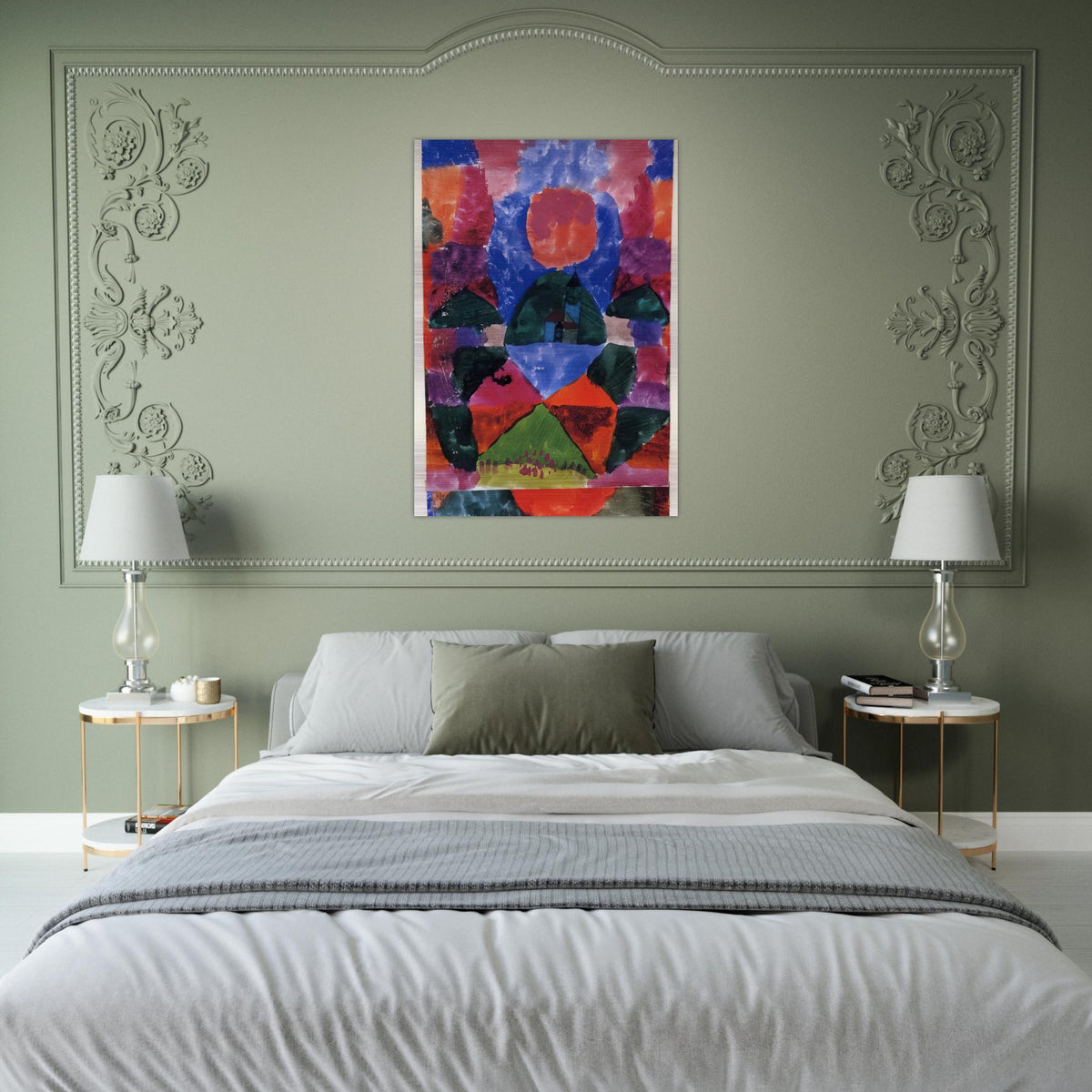A PRESSURE OF TEGERNSEE 1919 - Paul Klee Brushed Aluminum Print - 70x100 cm / 28x40 inches | Paul Klee Aluminum Print | Paul Klee Prints