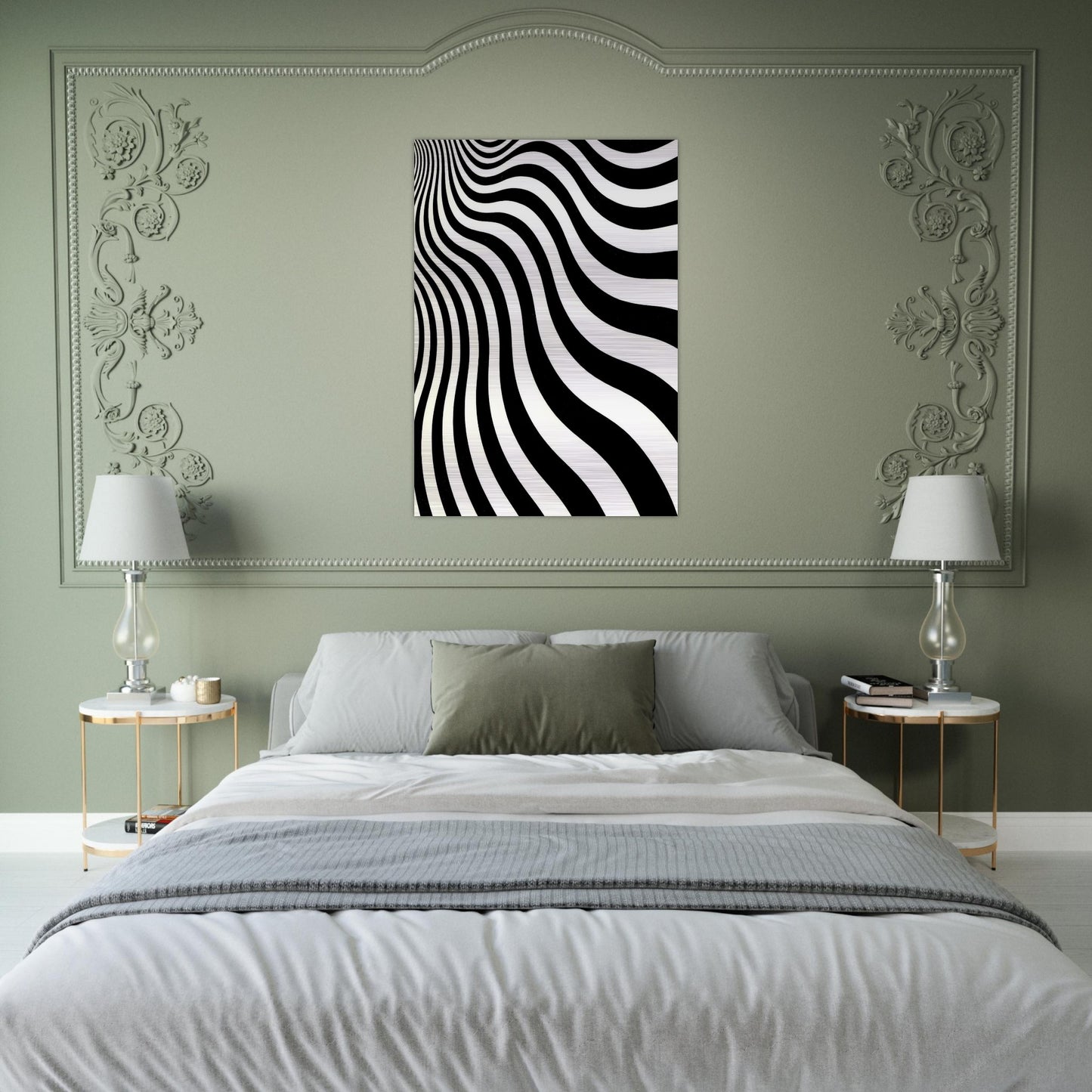 INTAKE 1964 - Bridget Riley Brushed Aluminum Print - 70x100 cm / 28x40 inches | Bridget Riley Aluminum Print | Bridget Riley Prints