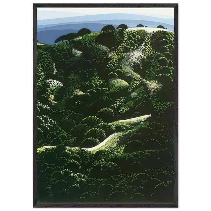 Santa Barbara Mountains - Eyvind Earle 70x100 cm / 28x40 inches Framed Art Print – Black Wooden Frame