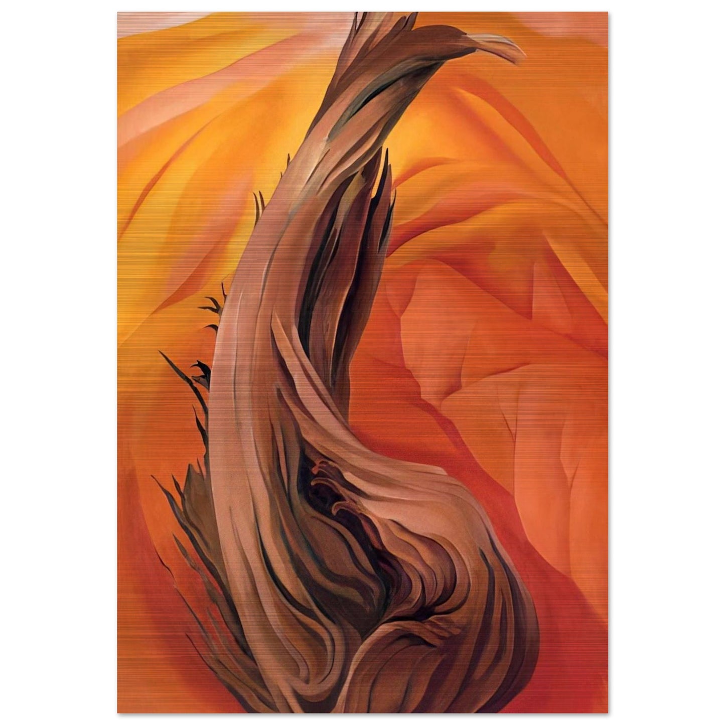 Stump in Red Hills - Georgia O'Keeffe Brushed Aluminum Print - 70x100 cm / 28x40 inches | Georgia O'Keeffe Aluminum Print | Georgia O'Keeffe Prints