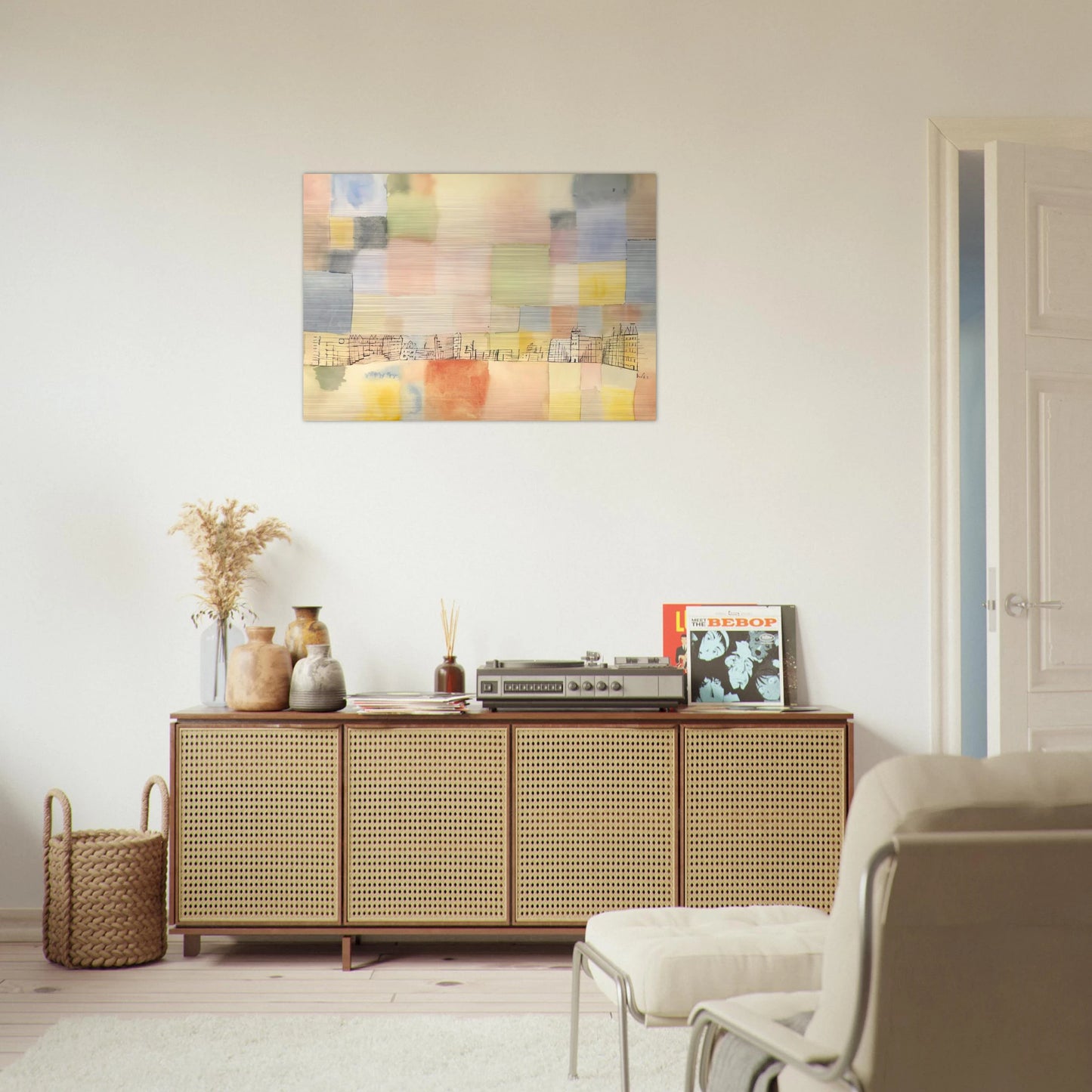 NEUER STADTTEIL IN M 1928 - Paul Klee Brushed Aluminum Print - 70x100 cm / 28x40 inches | Paul Klee Aluminum Print | Paul Klee Prints