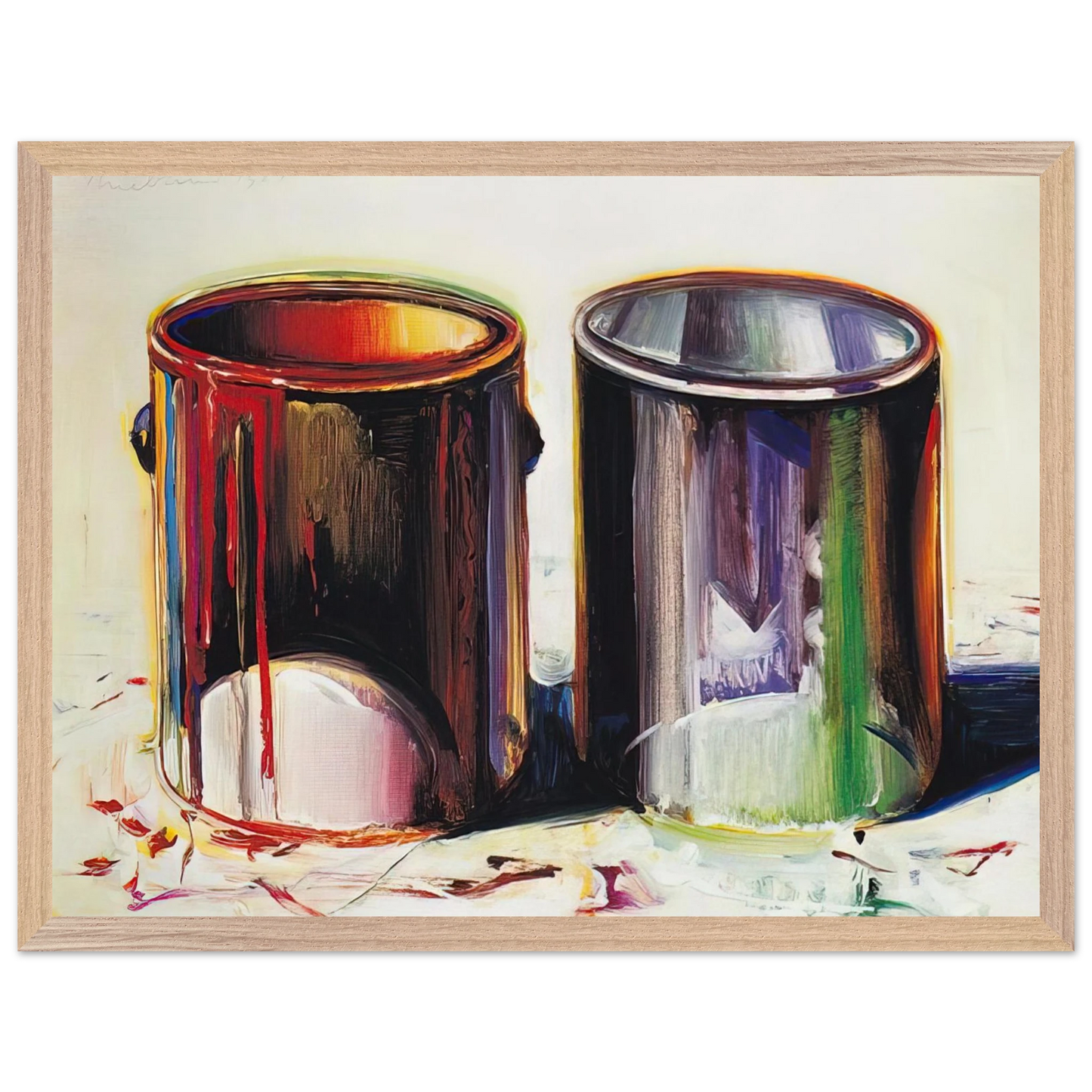 Wayne Thiebaud - Two Paint Cans - 1987 Wall Art - 60x80 cm / 24x32 inches - Fine Art Poster - -