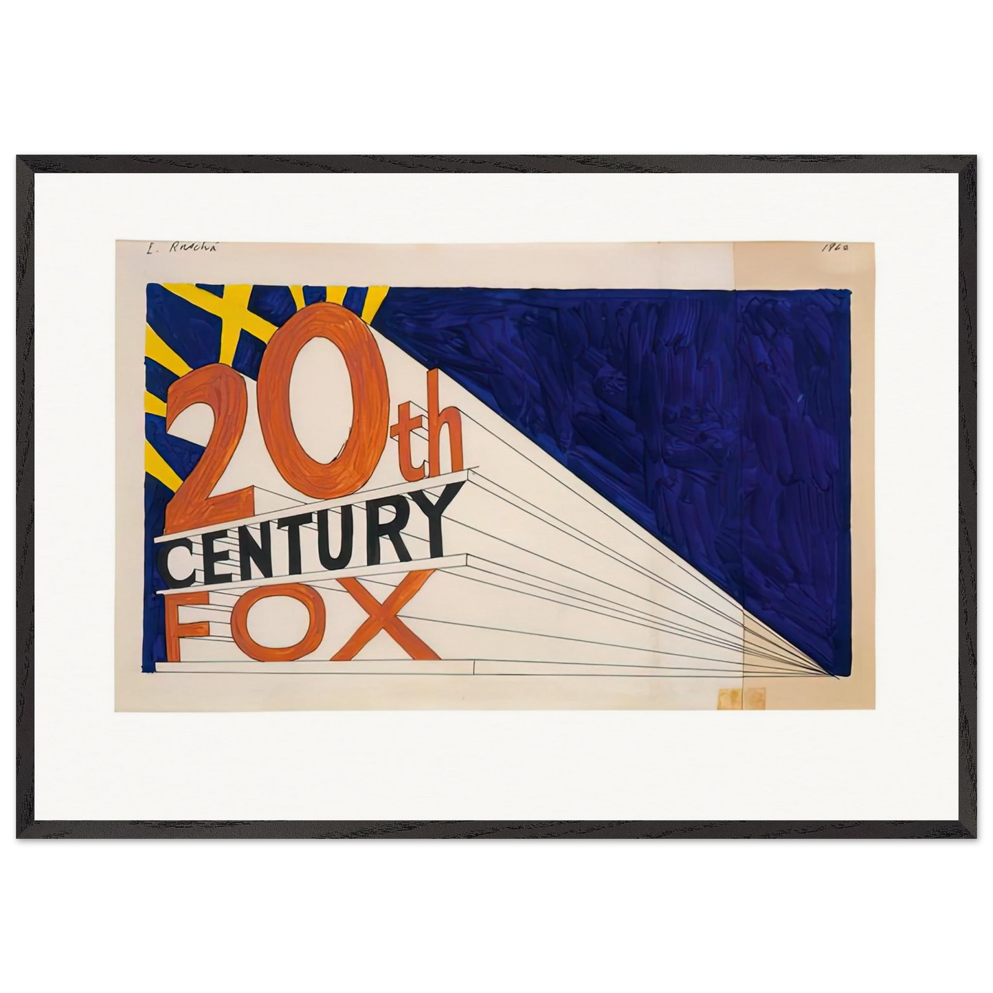 TRADEMARK 7 1962 - Edward Ruscha 70x100 cm / 28x40 inches Framed Art Print – Black Wooden Frame