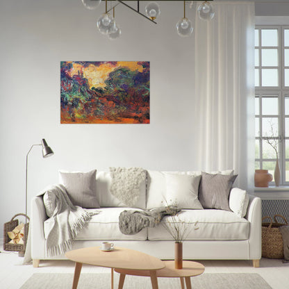 The Artist's House, View from the Rose Garden - claude monet Brushed Aluminum Print - 70x100 cm / 28x40 inches | claude monet Aluminum Print | claude monet Prints