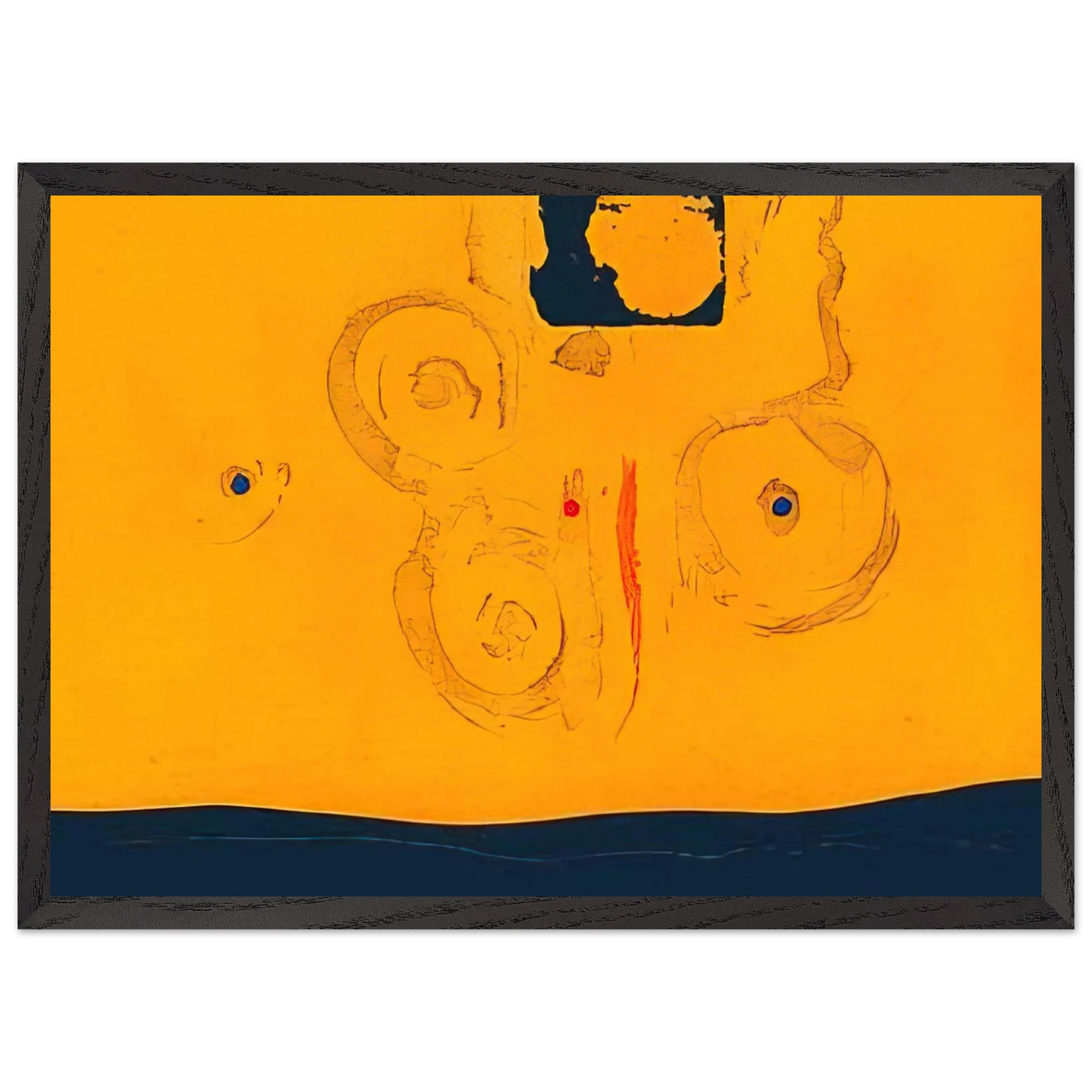 Helen Frankenthaler - Plaza Real - 1988 Wall art - 30x40 cm / 12x16 inches - Premium Wooden Framed Poster With Fine Art Paper-canvas - Black frame