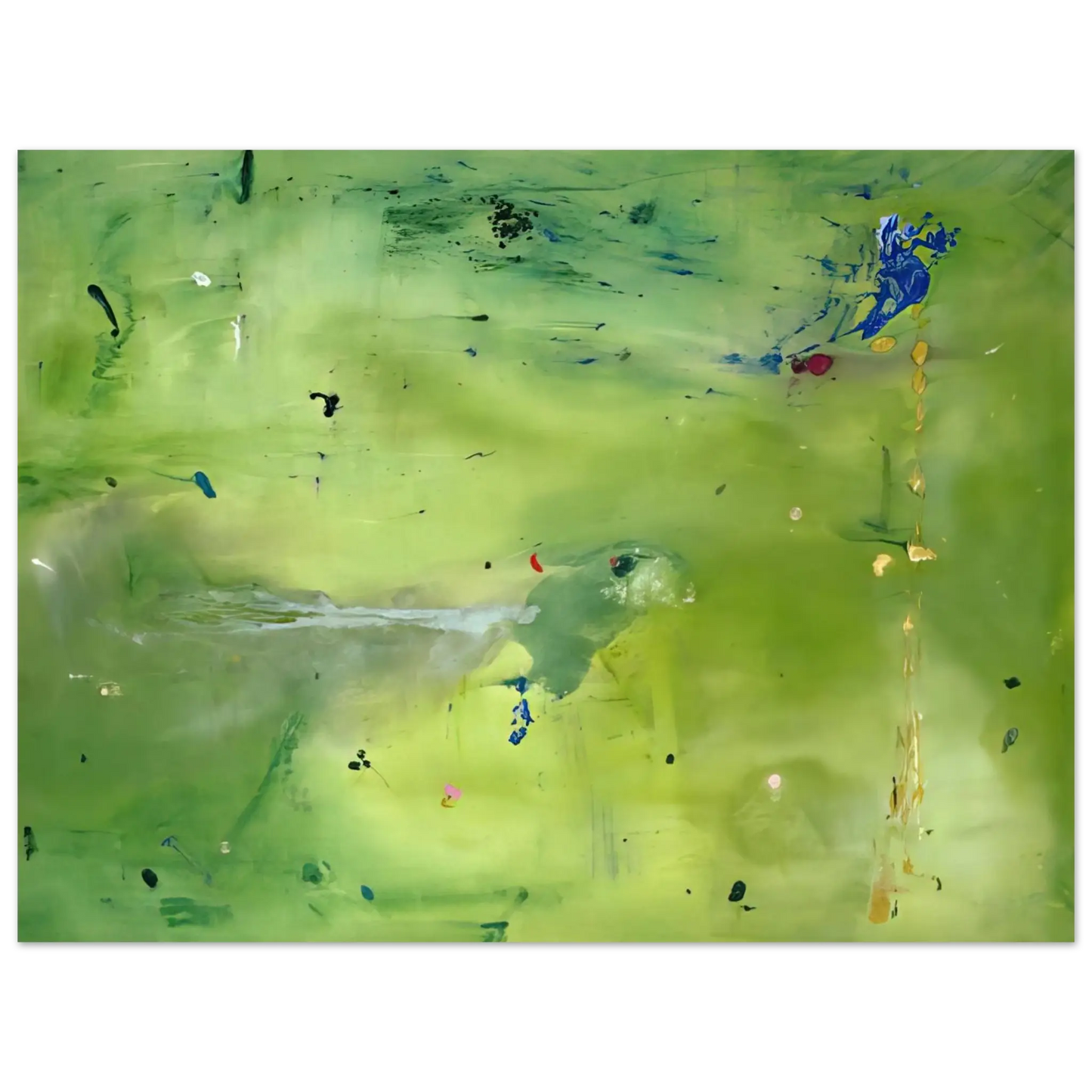 Helen Frankenthaler - A Green Thought in a Green Shade - 1981 Wall art - 13x18 cm / 5x7 Inches - Premium Wooden Framed Poster With Fine Art Paper - Black frame