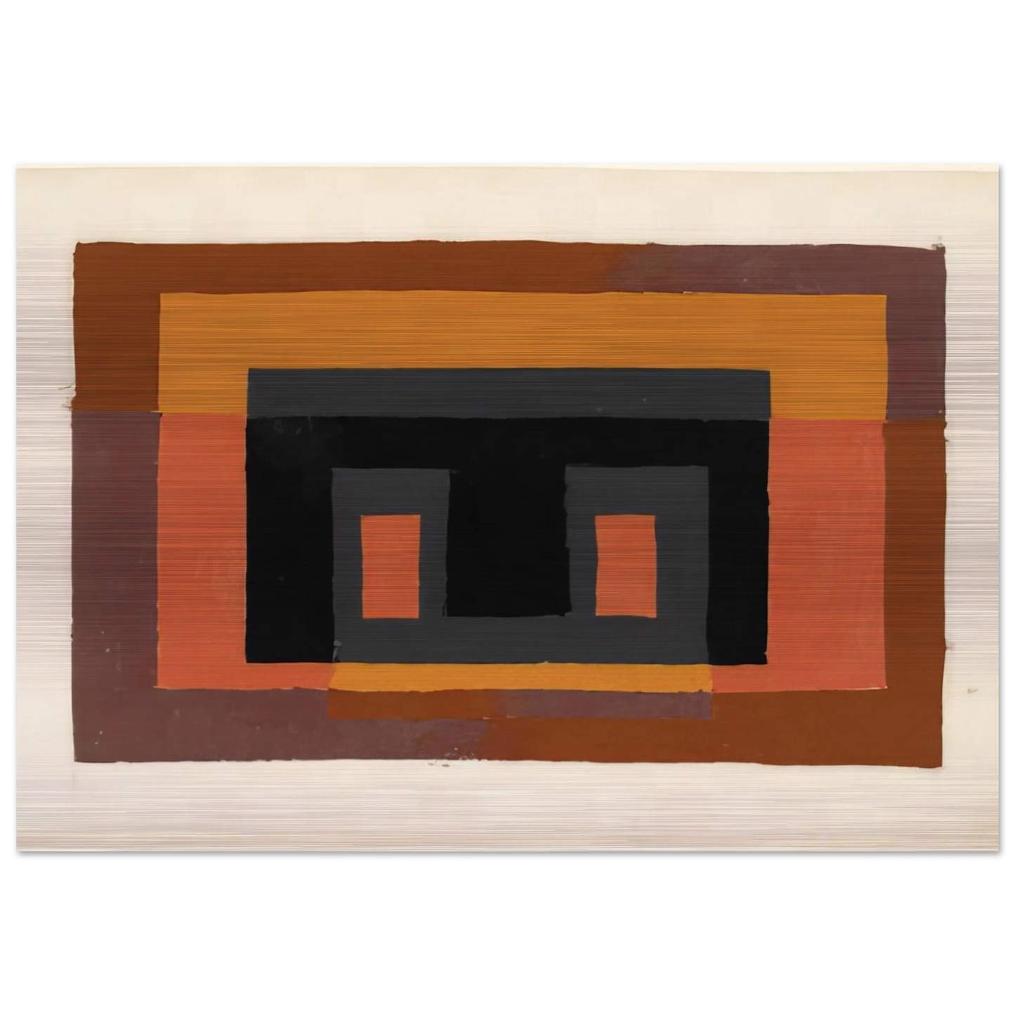 STUDY FOR VARIANT 1947 - Josef Albers Brushed Aluminum Print - 70x100 cm / 28x40 inches | Josef Albers Aluminum Print | Josef Albers Prints