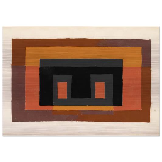 STUDY FOR VARIANT 1947 - Josef Albers Brushed Aluminum Print - 70x100 cm / 28x40 inches | Josef Albers Aluminum Print | Josef Albers Prints