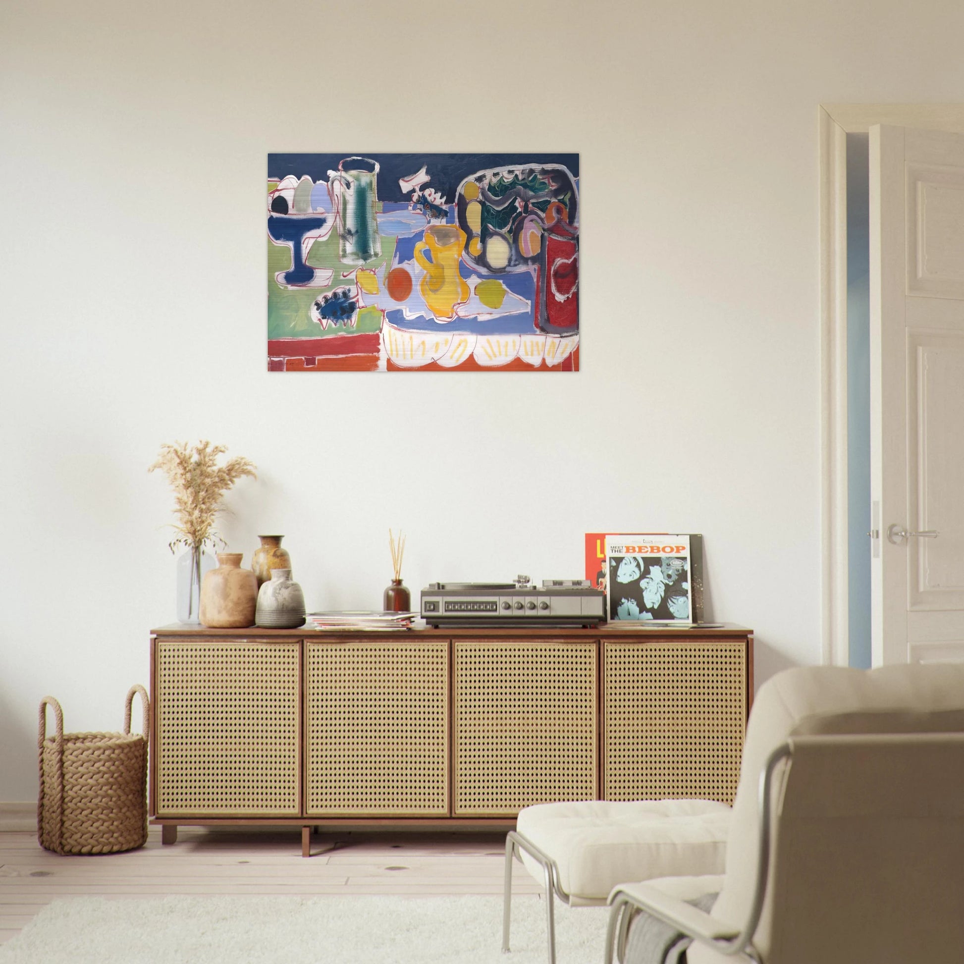 The Long Table with Fruit - 1949 - Patrick Heron Brushed Aluminum Print - 70x100 cm / 28x40 inches | Patrick Heron Aluminum Print | Patrick Heron Prints