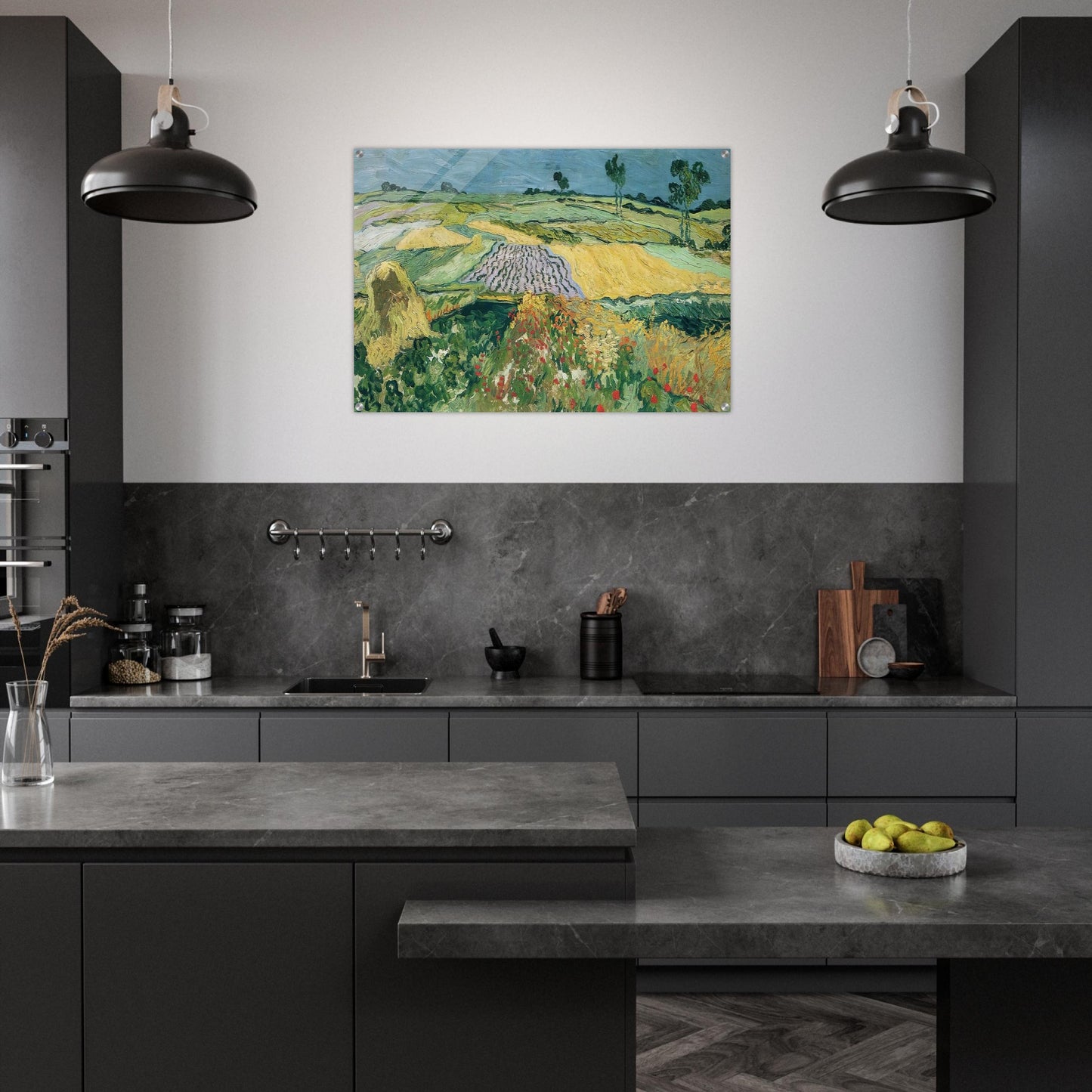 Wheatfields - Vincent van Gogh Acrylic Print - 70x100 cm / 28x40″ inches