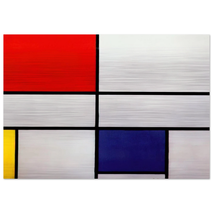 Composition C No.III with Red, Yellow and Blue - Piet Mondrian Brushed Aluminum Print - 70x100 cm / 28x40 inches | Piet Mondrian Aluminum Print | Piet Mondrian Prints