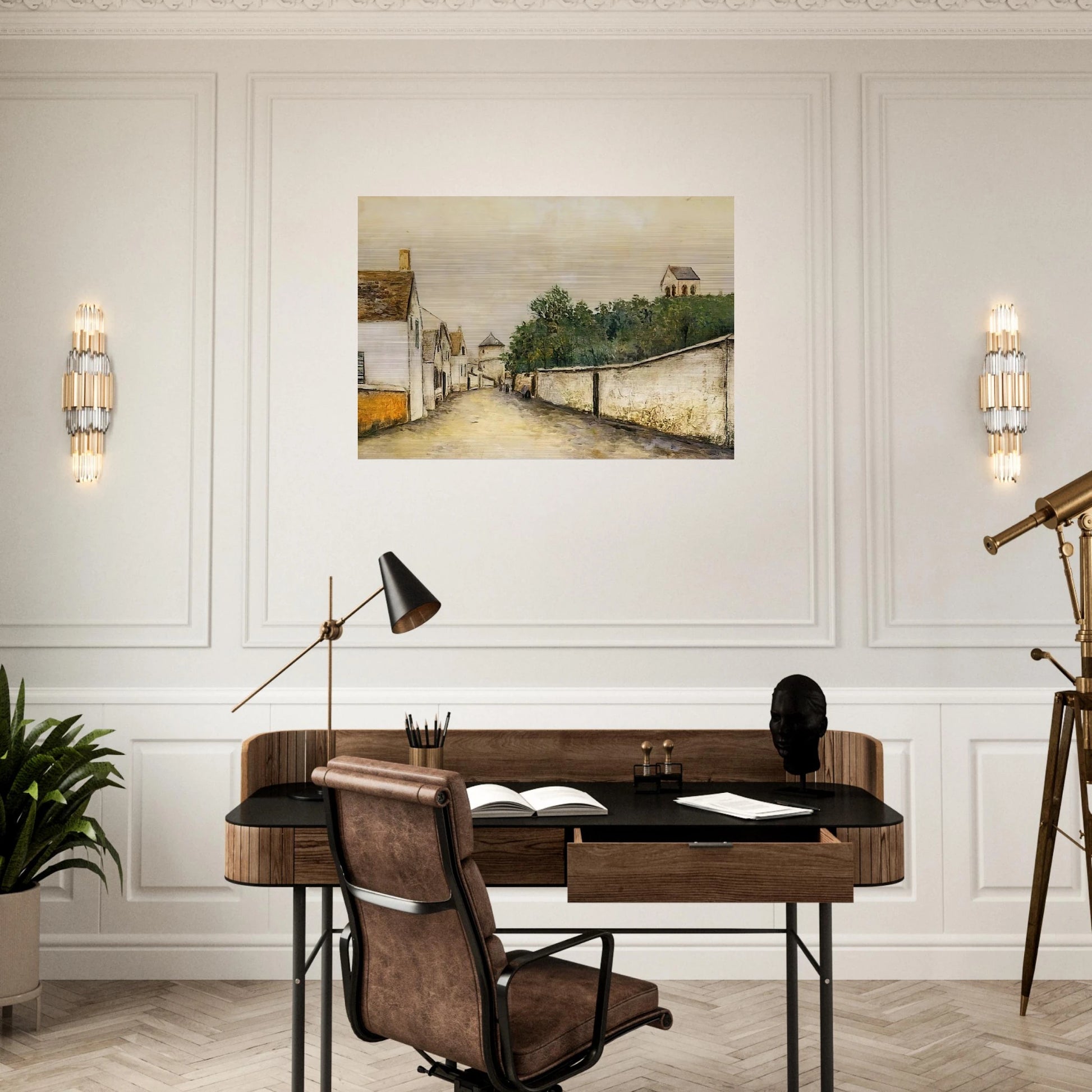 LANDSCAPE - Maurice Utrillo Brushed Aluminum Print - 70x100 cm / 28x40 inches | Maurice Utrillo Aluminum Print | Maurice Utrillo Prints