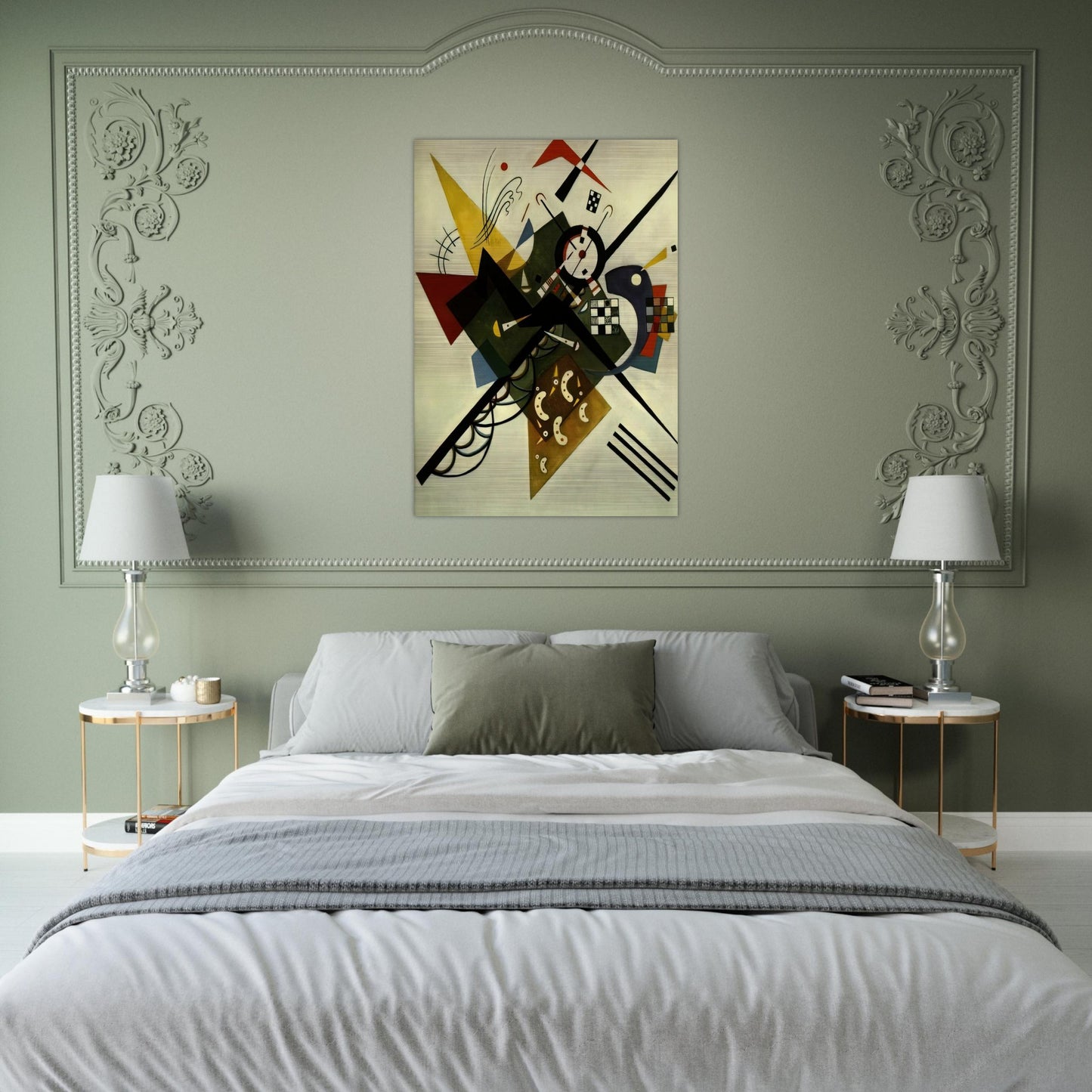 ON WHITE II 1923 - Wassily Kandinsky Brushed Aluminum Print - 70x100 cm / 28x40 inches | Wassily Kandinsky Aluminum Print | Wassily Kandinsky Prints