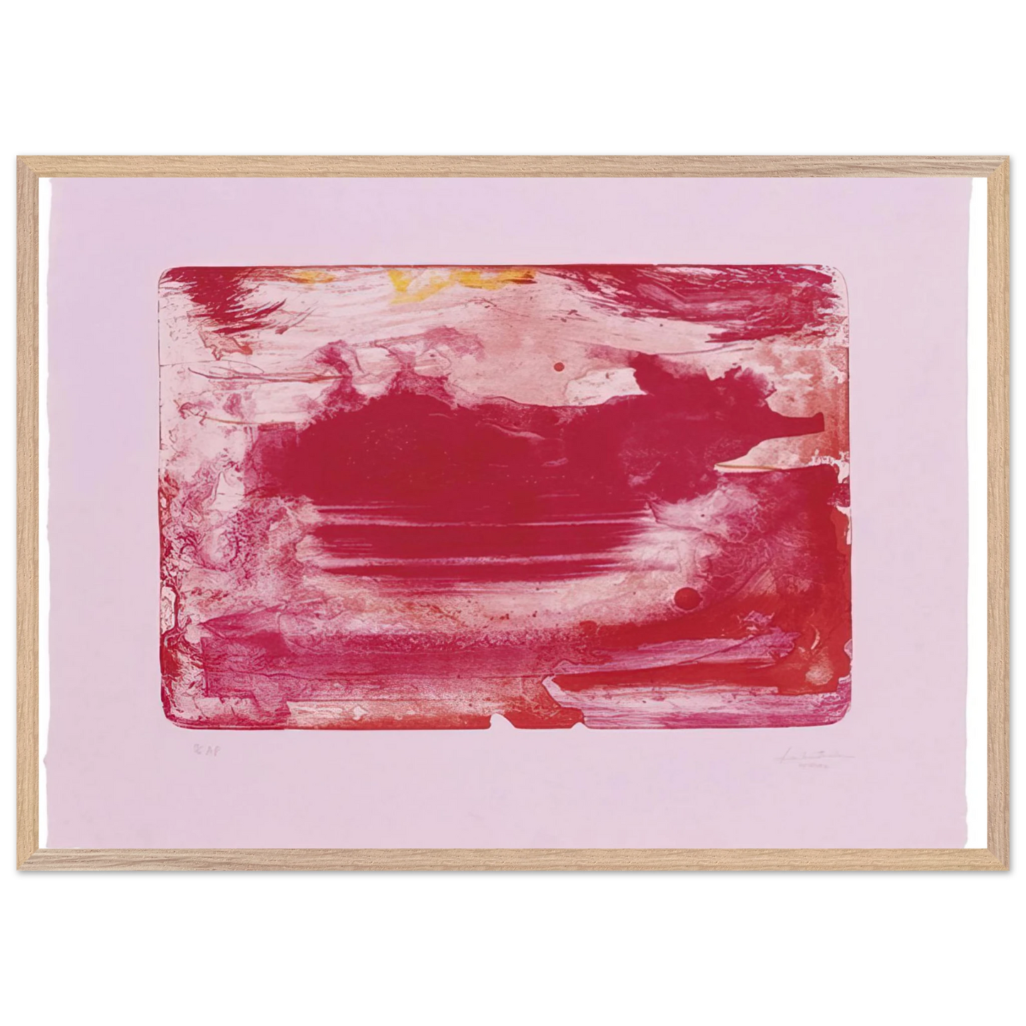 Helen Frankenthaler - The Red Sea - 1982 Wall art - 70x100 cm / 28x40 inches - Premium Wooden Framed Poster With Fine Art Paper-canvas - Wood frame