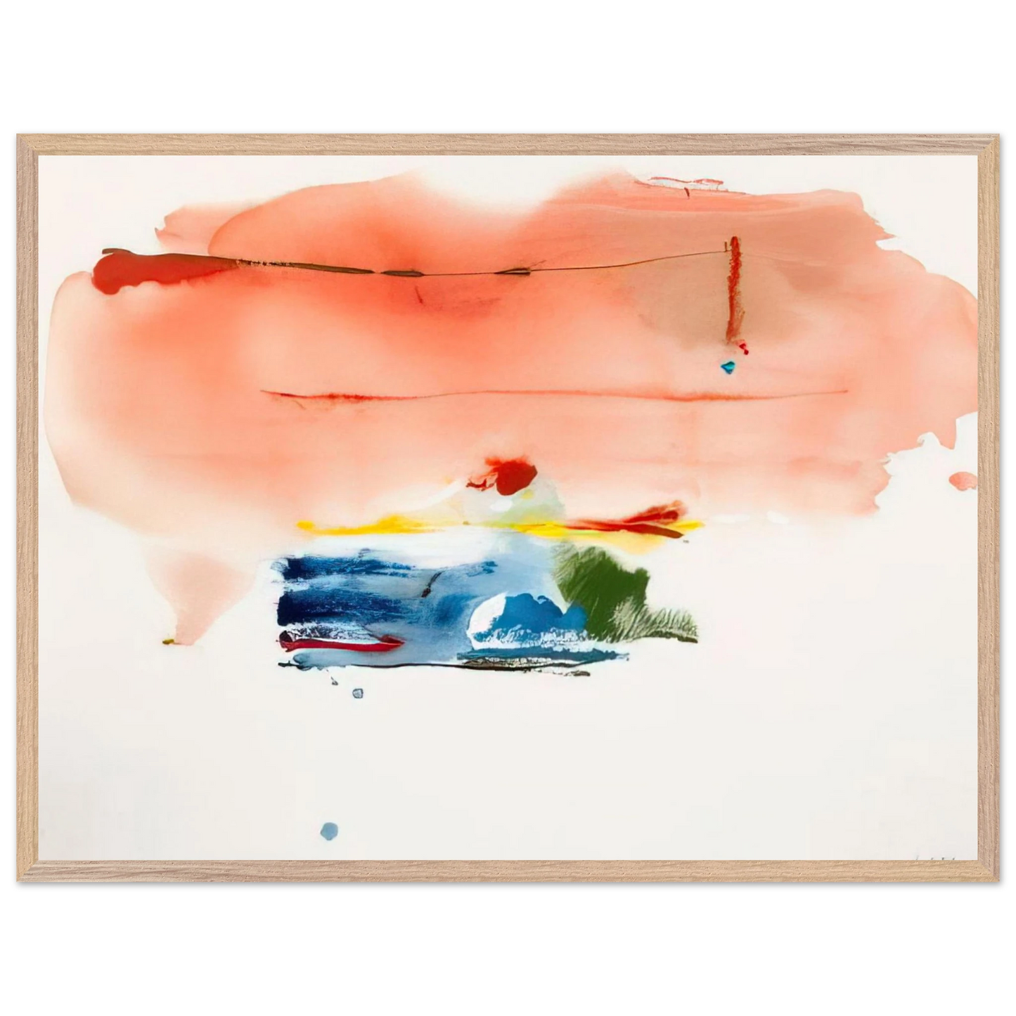 Helen Frankenthaler - Santa Fe II - 1986 Wall art - 50x70 cm / 20x28 inches - Premium Wooden Framed Poster With Fine Art Paper-canvas - White frame