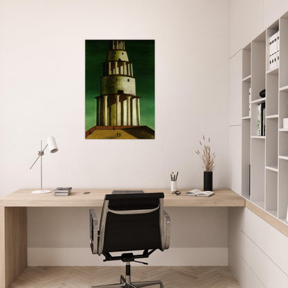 THE GREAT TOWER 1913 - Giorgio de Chirico Brushed Aluminum Print - 70x100 cm / 28x40 inches | Giorgio de Chirico Aluminum Print | Giorgio de Chirico Prints