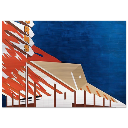 NORMS LA CIENAGA ON FIRE 1964 - Edward Ruscha Brushed Aluminum Print - 70x100 cm / 28x40 inches | Edward Ruscha Aluminum Print | Edward Ruscha Prints