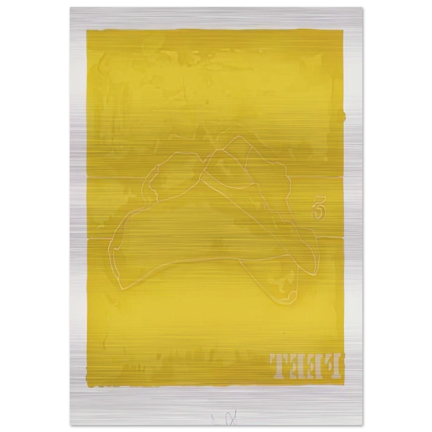 FEET 1974 - Jasper Johns Brushed Aluminum Print - 70x100 cm / 28x40 inches | Jasper Johns Aluminum Print | Jasper Johns Prints