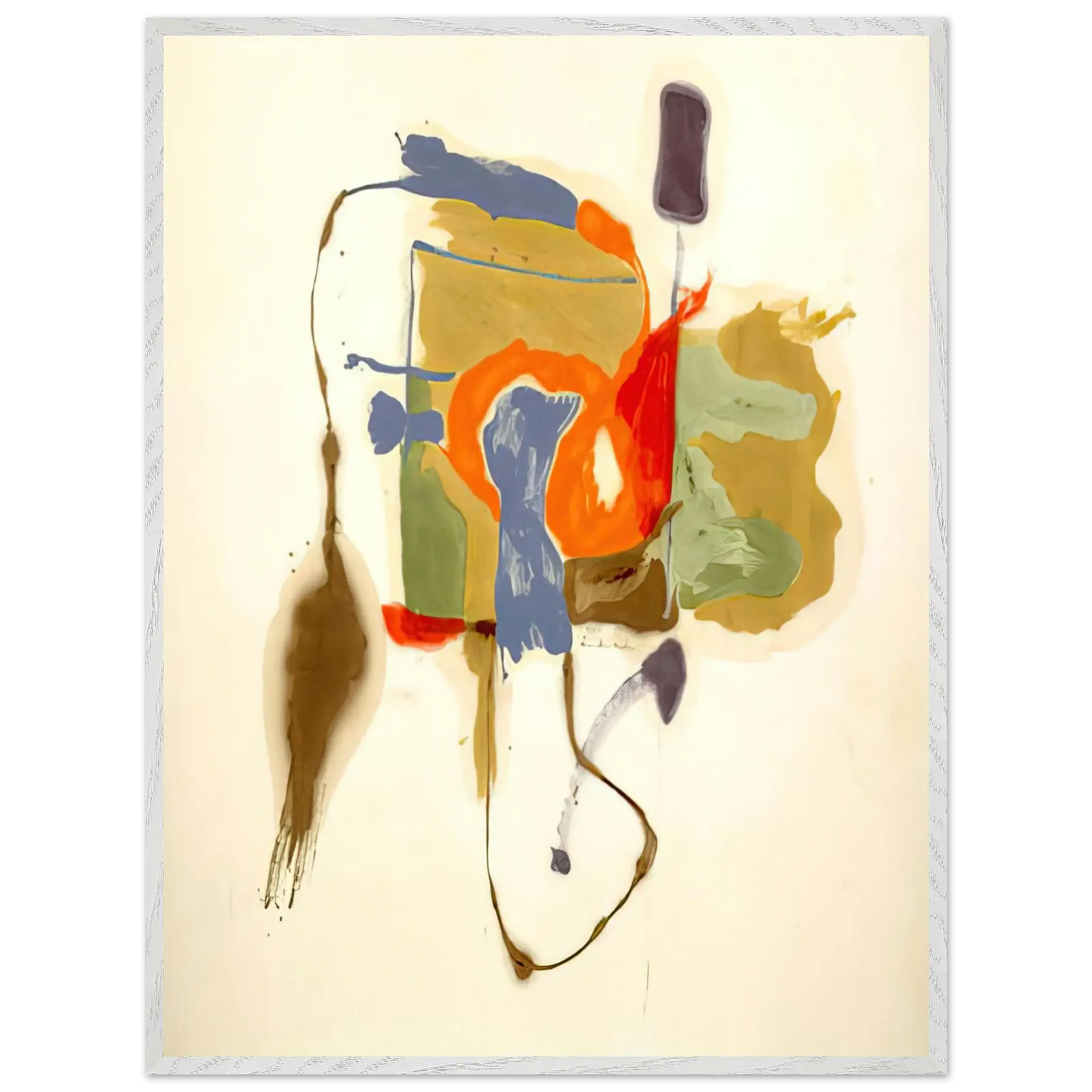 Helen Frankenthaler - Blue Form in a Scene - 1961 Wall art - A3 (29.7 x 42  cm) - Premium Wooden Framed Poster With Fine Art Paper - White frame