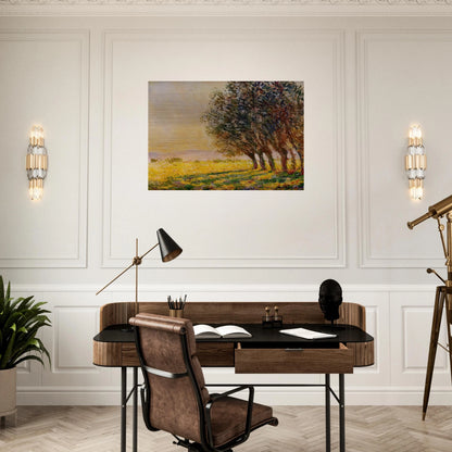 Willows at Sunset - claude monet Brushed Aluminum Print - 70x100 cm / 28x40 inches | claude monet Aluminum Print | claude monet Prints