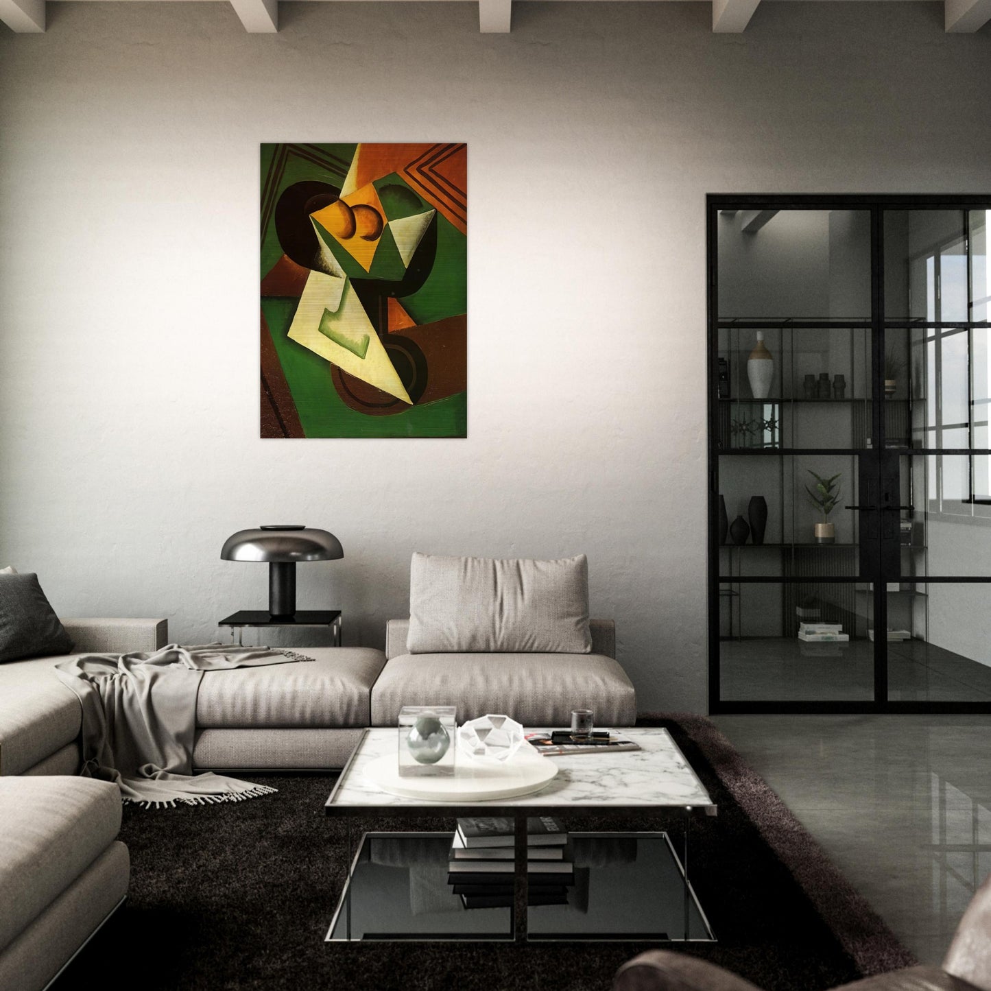 FRUIT BOWL AND FRUIT - Juan Gris Brushed Aluminum Print - 70x100 cm / 28x40 inches | Juan Gris Aluminum Print | Juan Gris Prints