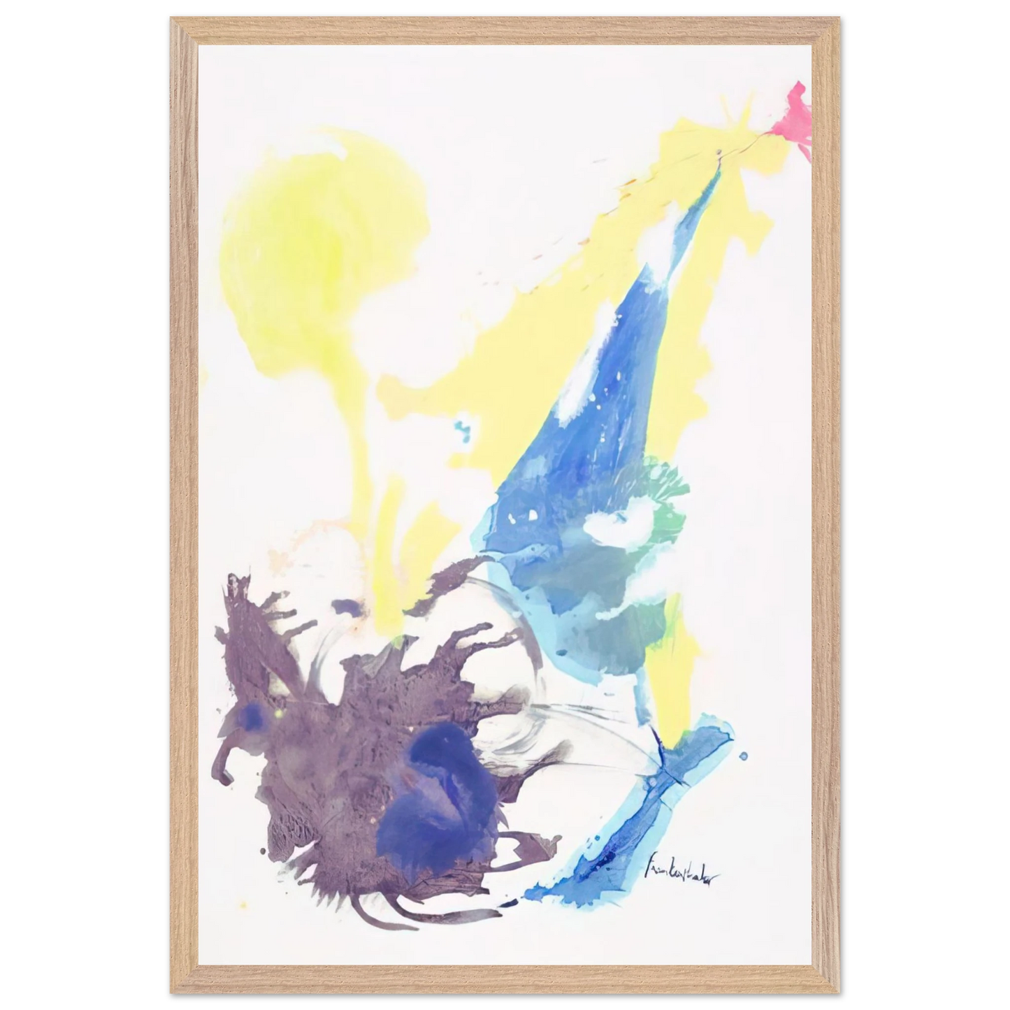 Helen Frankenthaler - Moving Day - 1961 Wall art - 21x29.7 cm / 8x12" - Premium Wooden Framed Poster With Fine Art Paper-canvas - Black frame