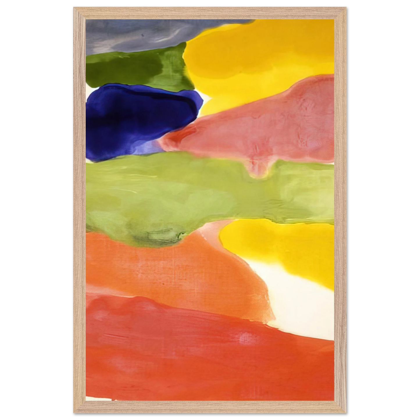 Helen Frankenthaler - Tutti-Fruitti - 1966 Wall art - 28x43  cm / XL (11x17 inches) - Premium Wooden Framed Poster With Fine Art Paper-canvas - White frame