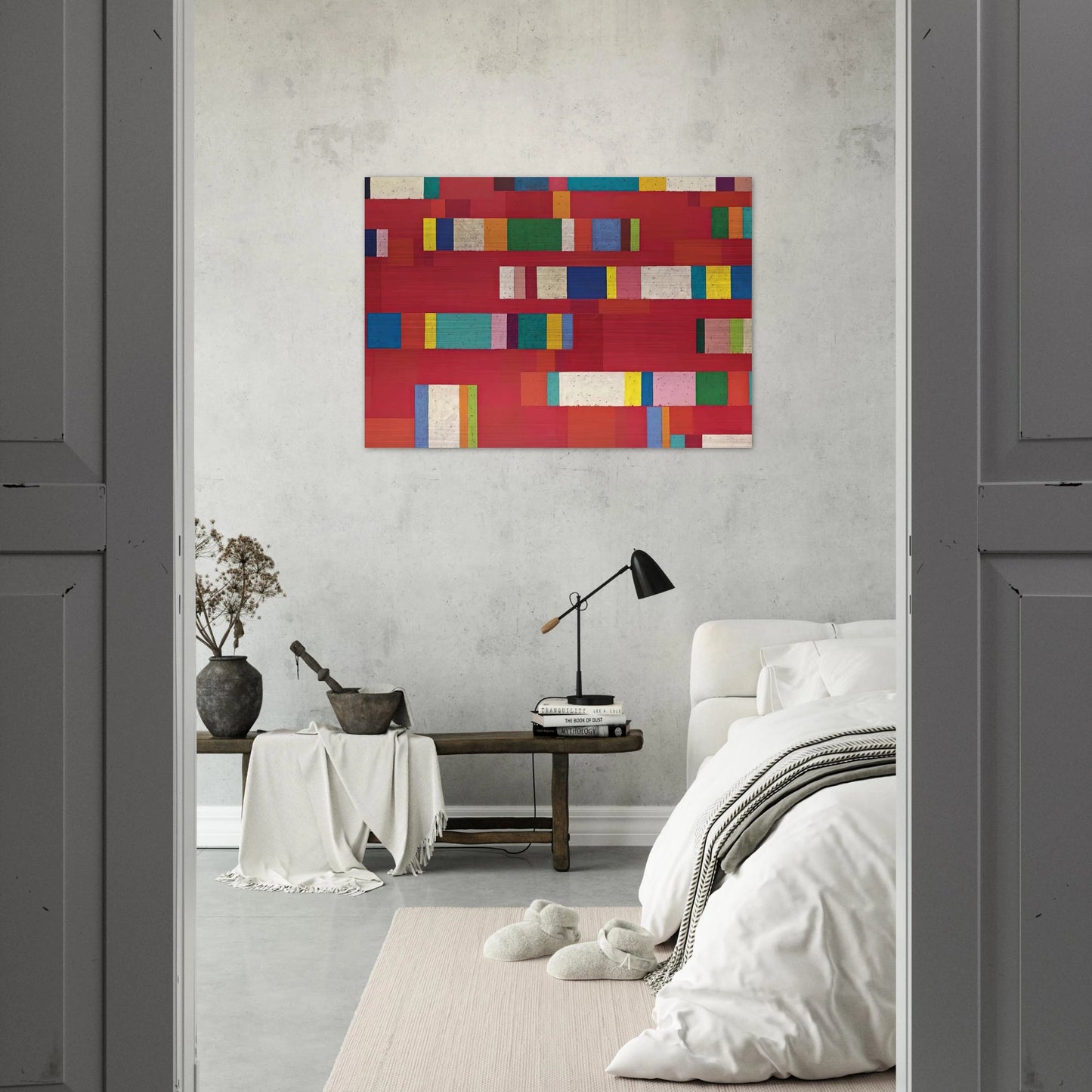 Rosso Perugino - 1979 - Piero Dorazio Brushed Aluminum Print - 70x100 cm / 28x40 inches | Piero Dorazio Aluminum Print | Piero Dorazio Prints