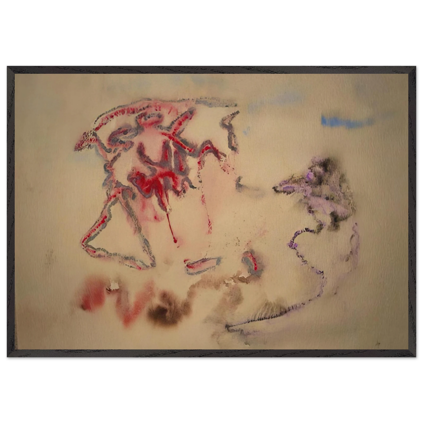 UNTITLED 1958 N1 - Henri Michaux 70x100 cm / 28x40 inches Framed Art Print – Black Wooden Frame