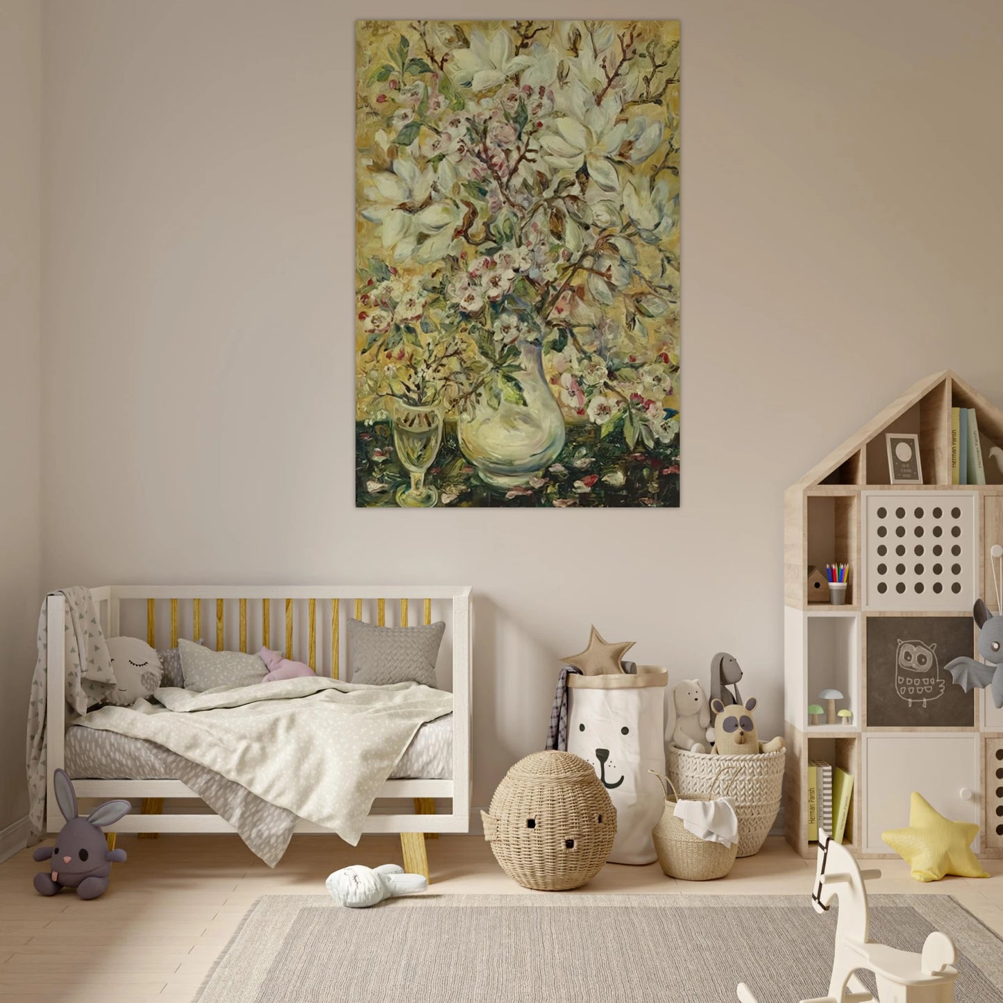 Flower vase - Post-Impressionism - Natalia Goncharova Art Prints - 100x150 cm / 40x60″ inches | Natalia Goncharova Poster | Natalia Goncharova Prints