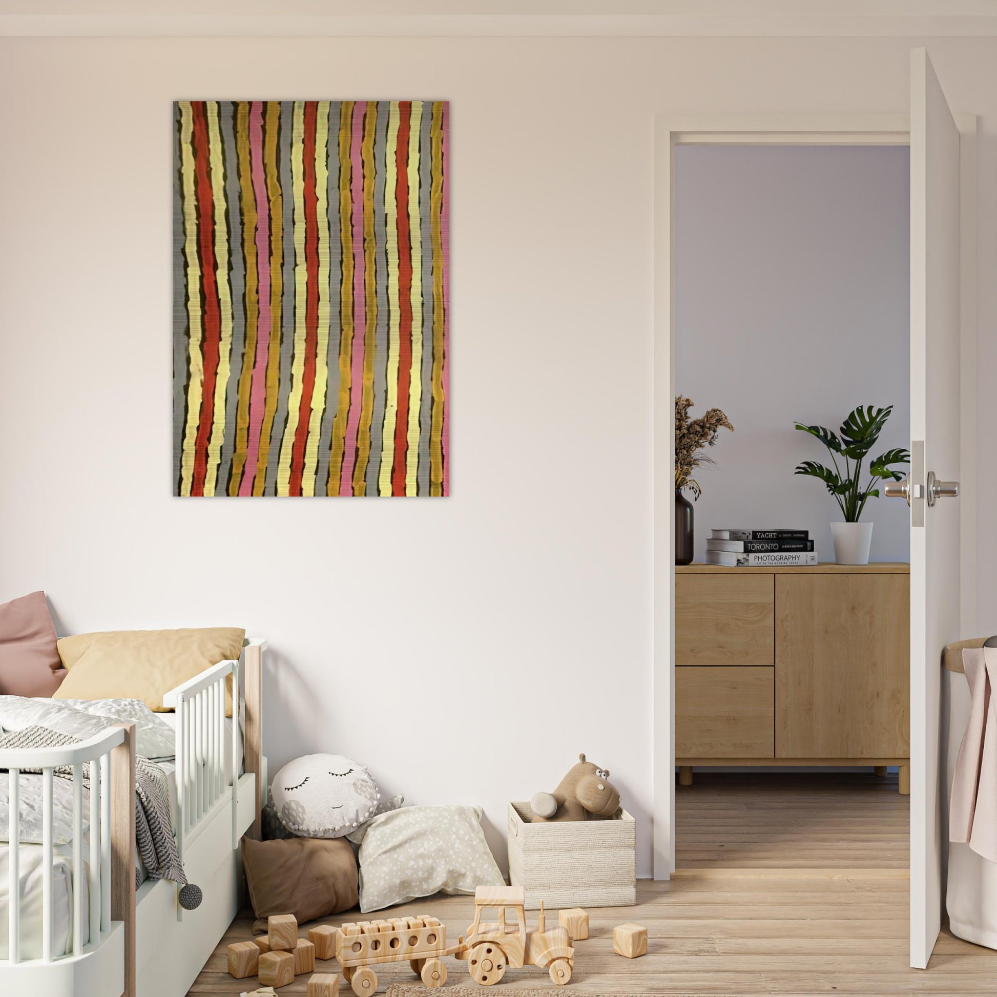 Ceremonial Paint Floor Napperby - 2001 - Clifford Possum Tjapaltjarri Brushed Aluminum Print - 70x100 cm / 28x40 inches | Clifford Possum Tjapaltjarri Aluminum Print | Clifford Possum Tjapaltjarri Prints
