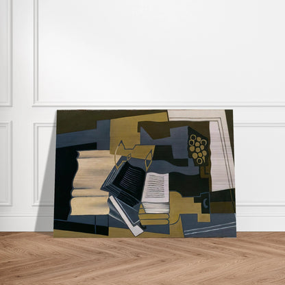 CARAFE AND BOOK 1920 - Juan Gris Brushed Aluminum Print - 70x100 cm / 28x40 inches | Juan Gris Aluminum Print | Juan Gris Prints