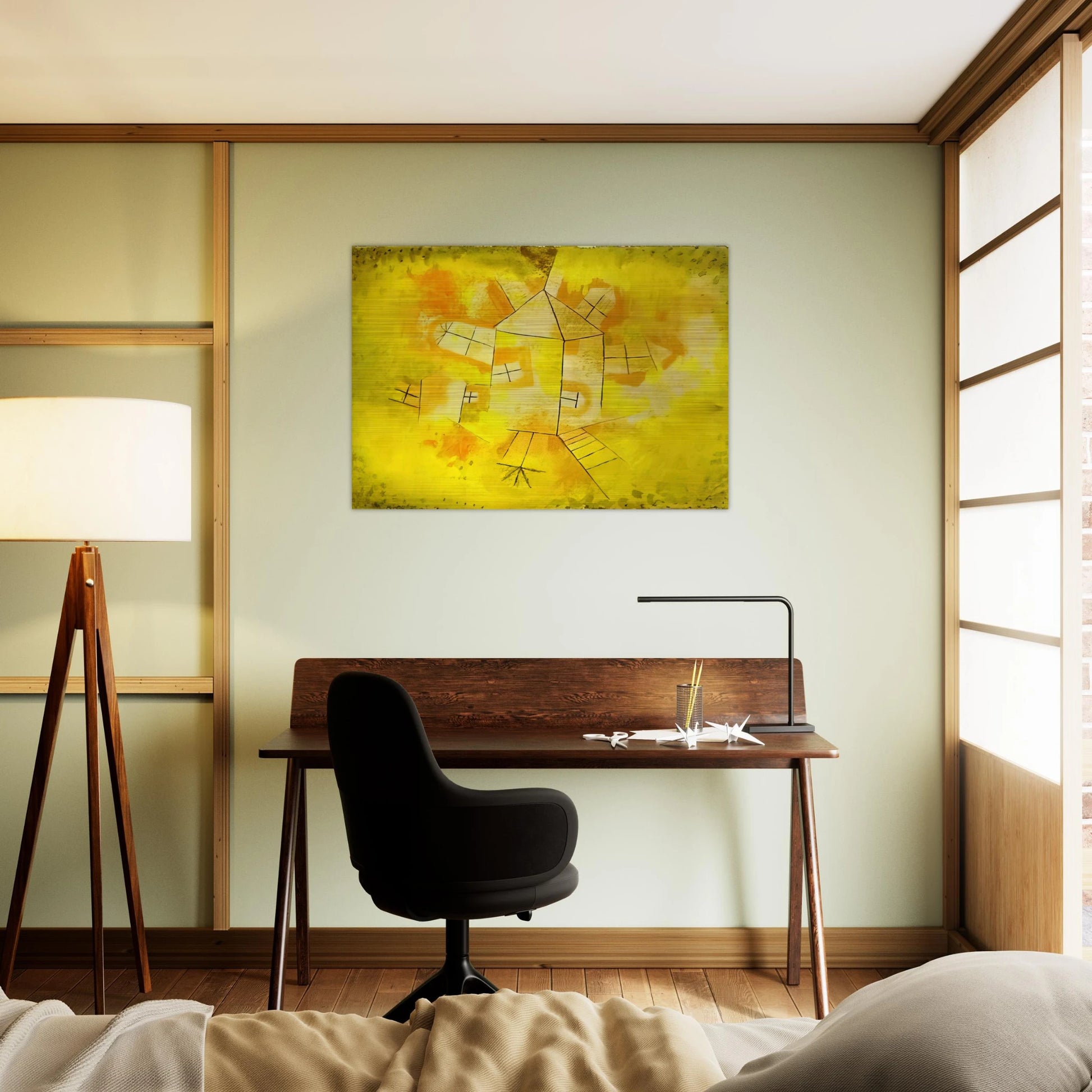 REVOLVING HOUSE 1921 - Paul Klee Brushed Aluminum Print - 70x100 cm / 28x40 inches | Paul Klee Aluminum Print | Paul Klee Prints