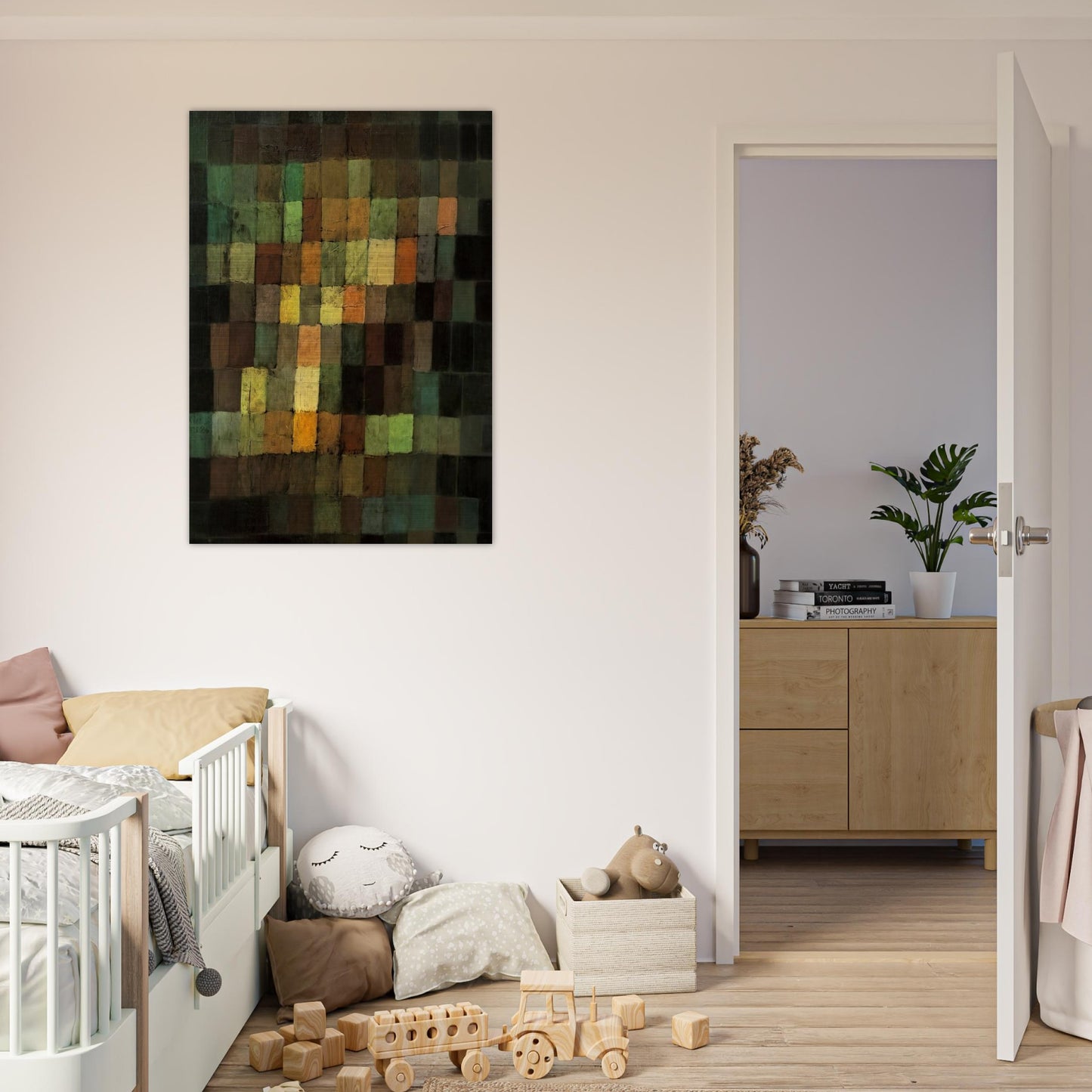 ANCIENT SOUND ABSTRACT ON BLACK BACKGROUND 1925 - Paul Klee Brushed Aluminum Print - 70x100 cm / 28x40 inches | Paul Klee Aluminum Print | Paul Klee Prints