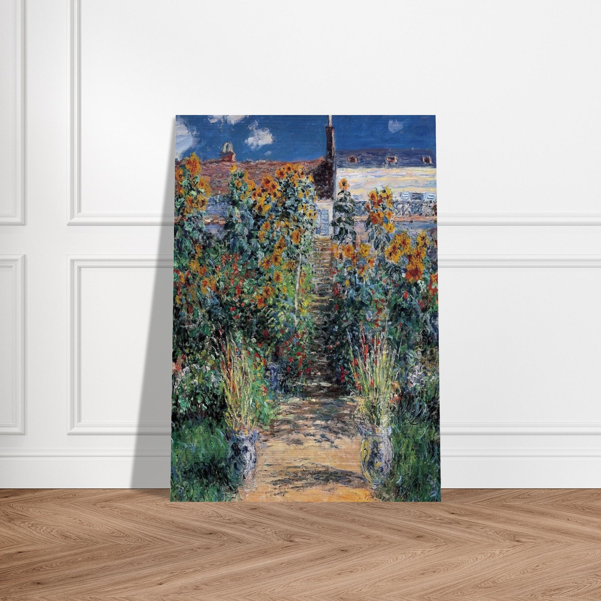 The Garden at Vetheuil - claude monet Brushed Aluminum Print - 70x100 cm / 28x40 inches | claude monet Aluminum Print | claude monet Prints