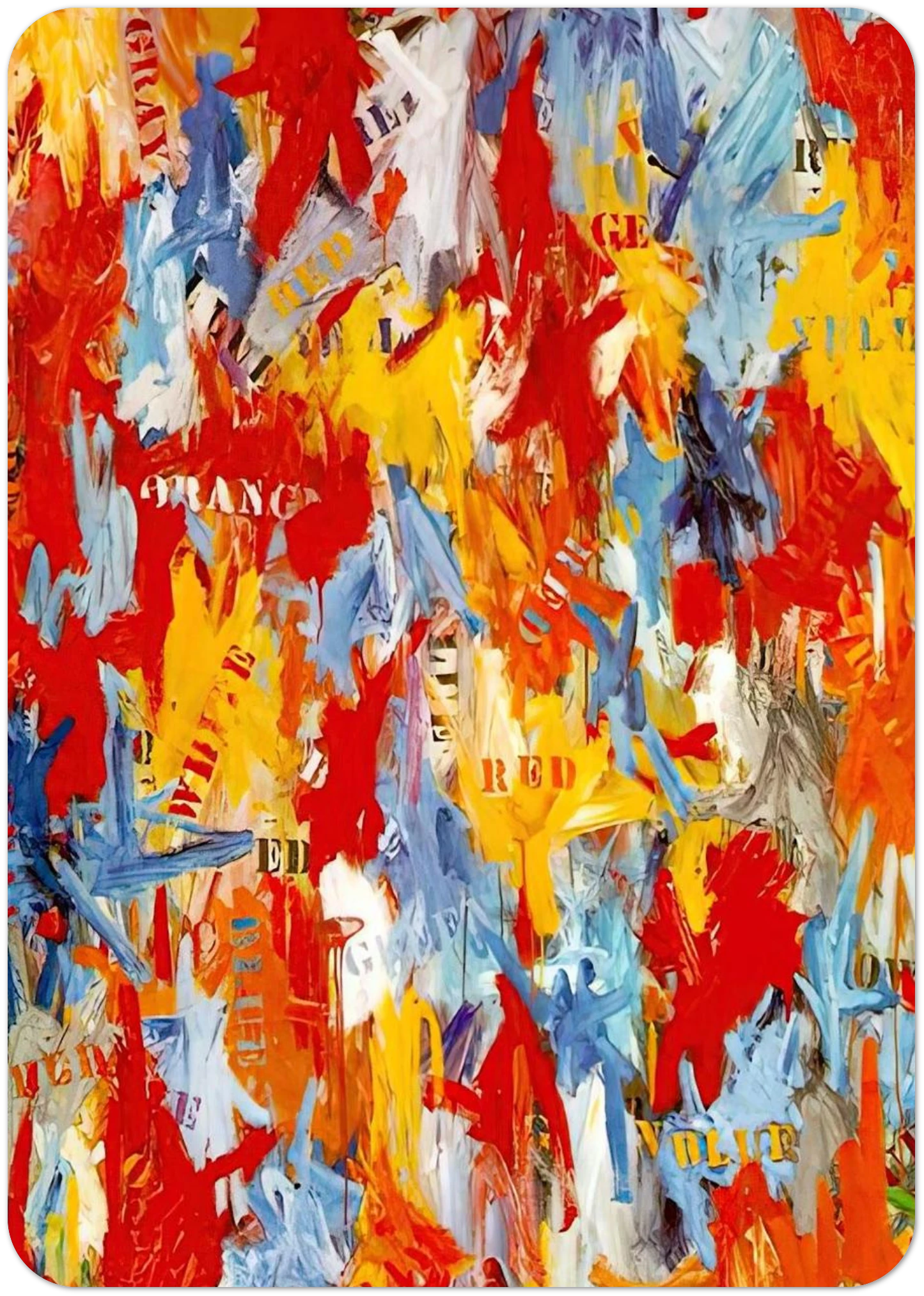FALSE START 1959 By Jasper Johns Pack of 10 Post Cards | Jasper Johns Post Cards | A6 (10.5 x 14.8 cm) - 4.1 x 5.8 inches