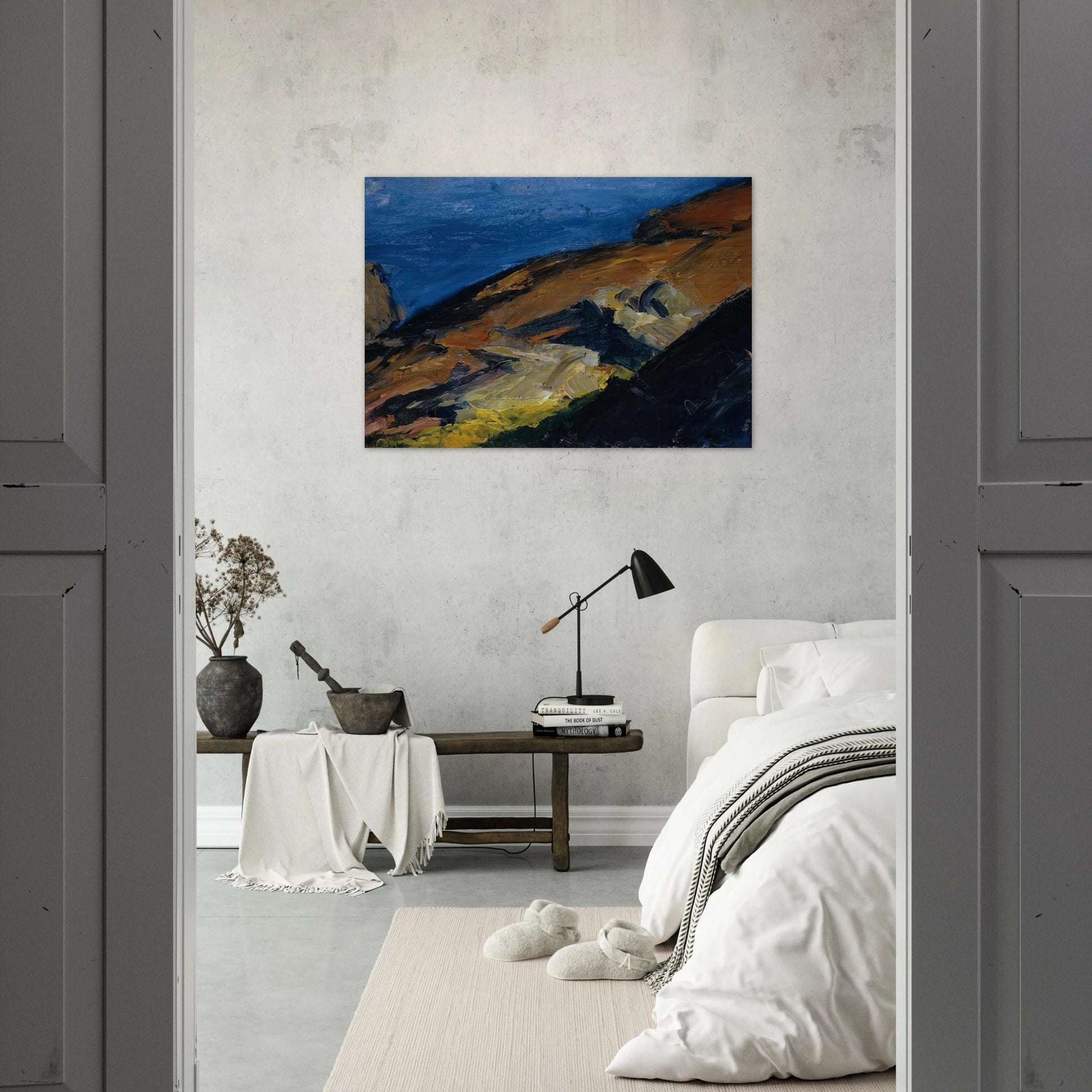 Rocks and Shore - Edward Hopper Brushed Aluminum Print - 70x100 cm / 28x40 inches | Edward Hopper Aluminum Print | Edward Hopper Prints