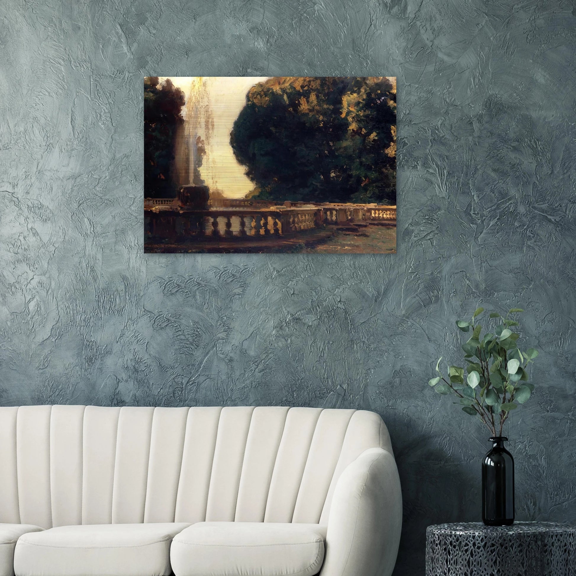 Villa Torlonia, Fountain - John Singer Sargent Brushed Aluminum Print - 70x100 cm / 28x40 inches | John Singer Sargent Aluminum Print | John Singer Sargent Prints
