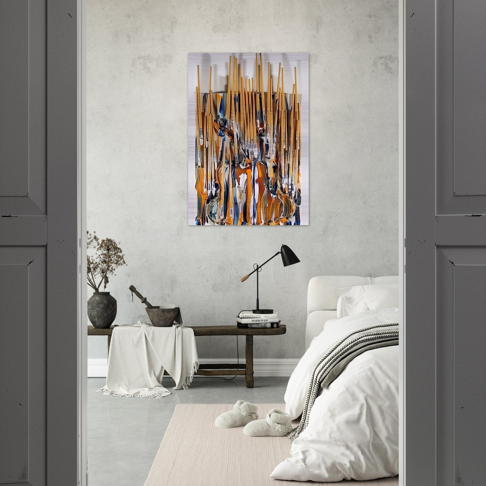 Paintbrushes  Violin - II - 1980 - Arman Brushed Aluminum Print - 70x100 cm / 28x40 inches | Arman Aluminum Print | Arman Prints