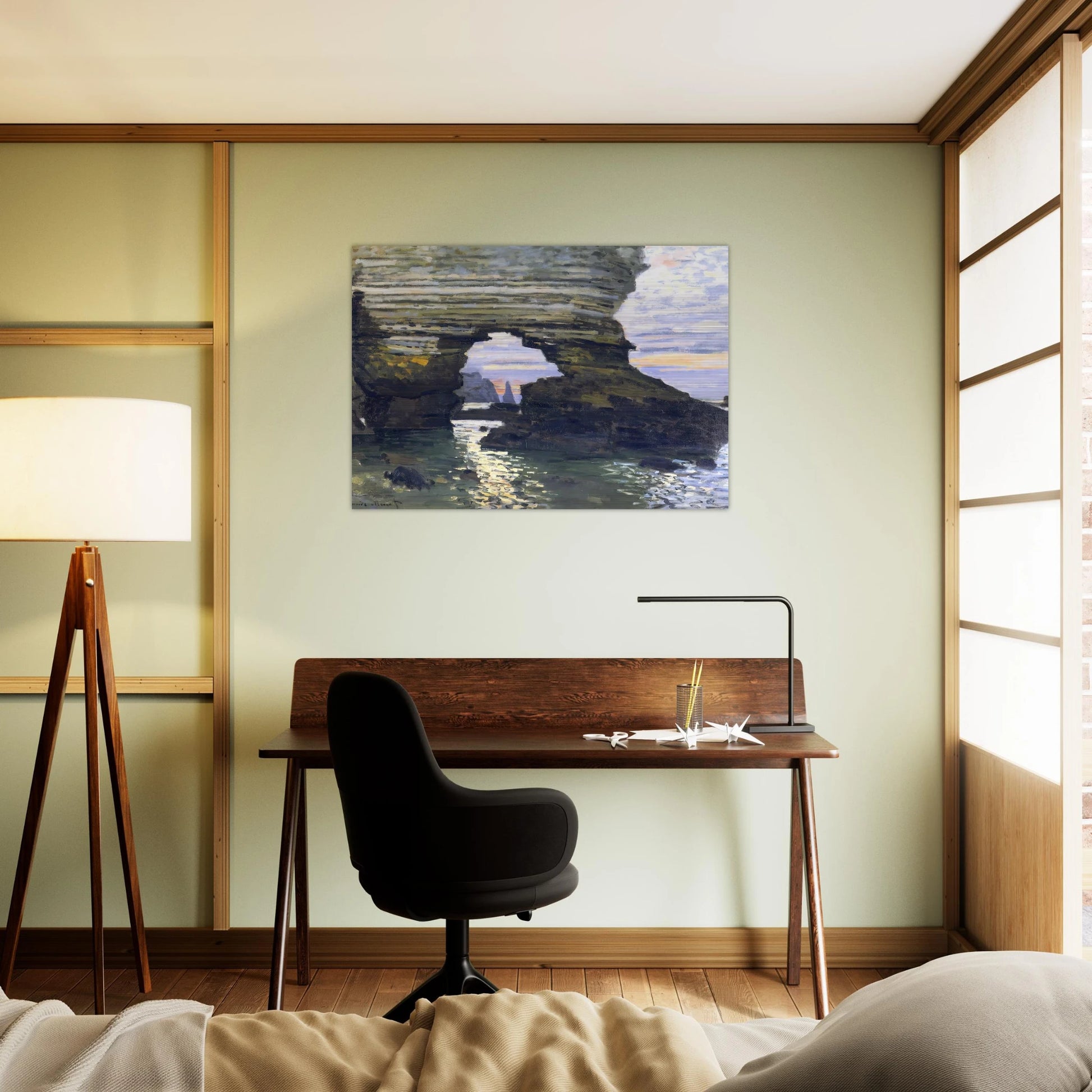 Port d `Amount Etretat - claude monet Brushed Aluminum Print - 70x100 cm / 28x40 inches | claude monet Aluminum Print | claude monet Prints