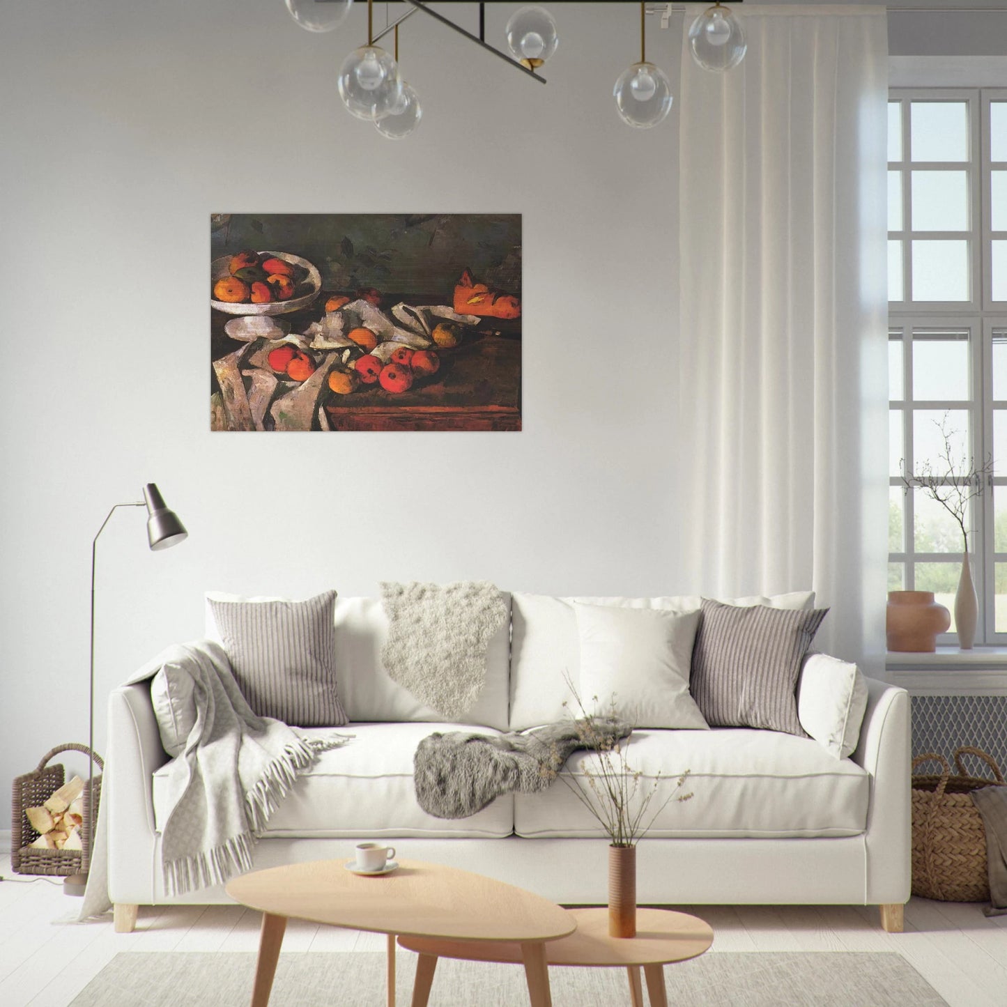Still life with a fruit dish and apples - Paul Cézanne Brushed Aluminum Print - 70x100 cm / 28x40 inches | Paul Cézanne Aluminum Print | Paul Cézanne Prints