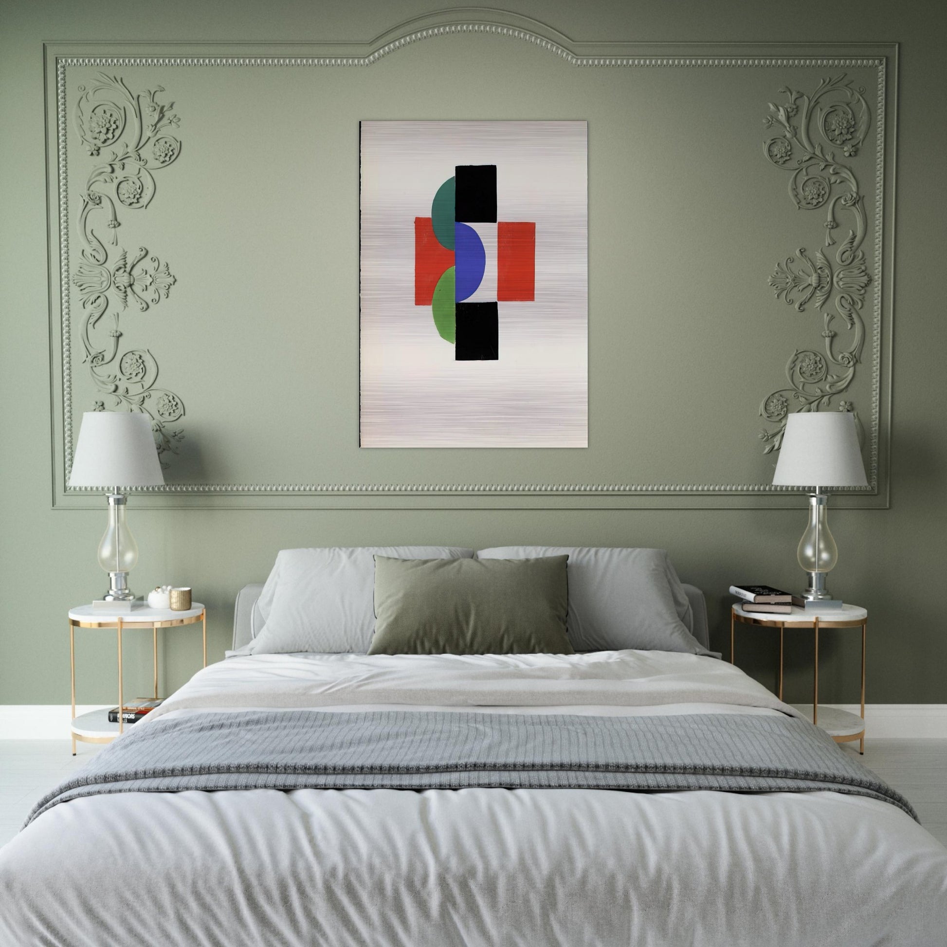 UNTITLED GOUACHE ILLUSTRATION FOR TRISTAN TZARA S LE FRUIT PERMIS 1956 - Sonia Delaunay Brushed Aluminum Print - 70x100 cm / 28x40 inches | Sonia Delaunay Aluminum Print | Sonia Delaunay Prints