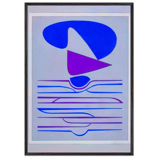 Kateau - 1953 - Victor Vasarely 70x100 cm / 28x40 inches Framed Art Print – Black Wooden Frame